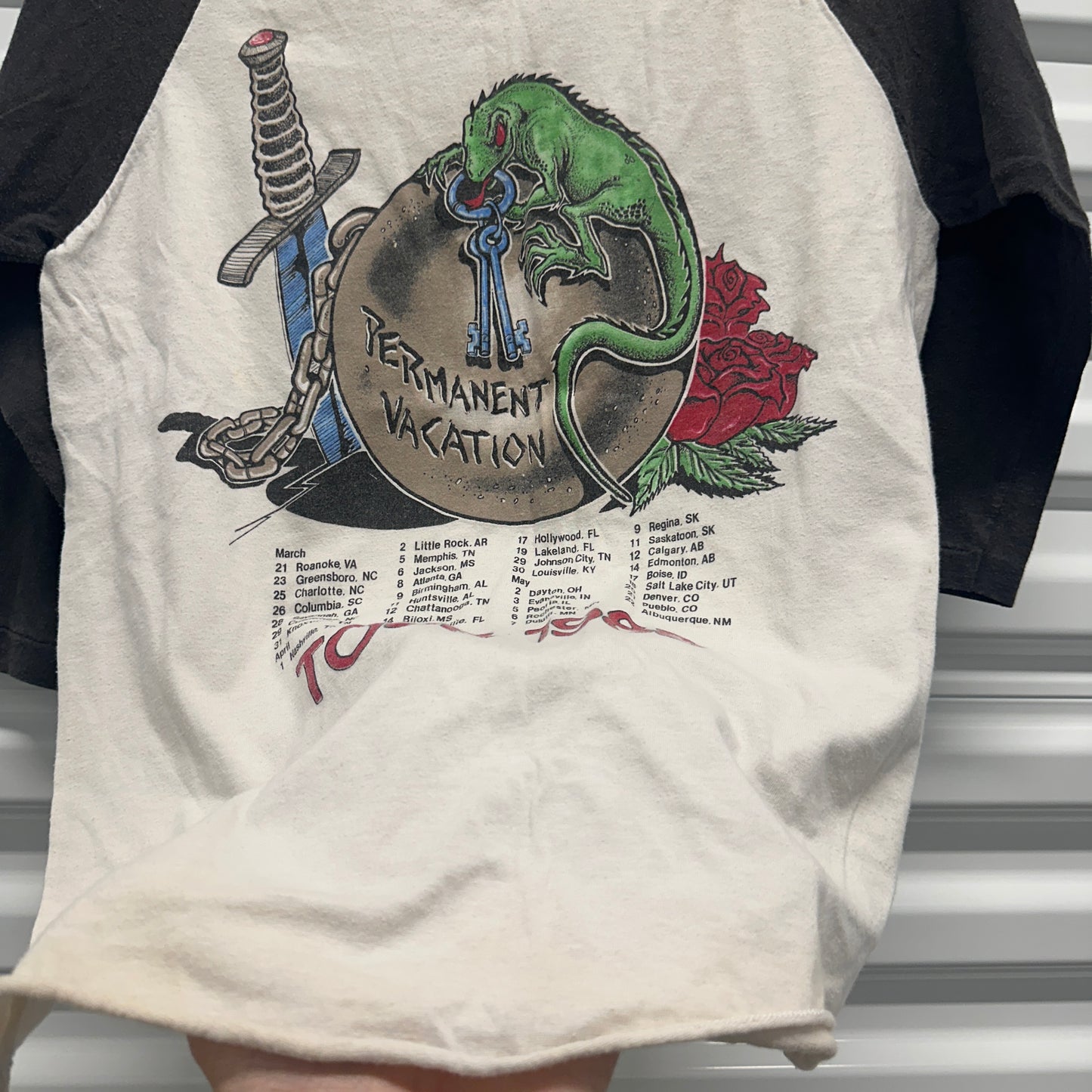 1988 Aerosmith Permanent Vacation Band Tour Raglan Size M