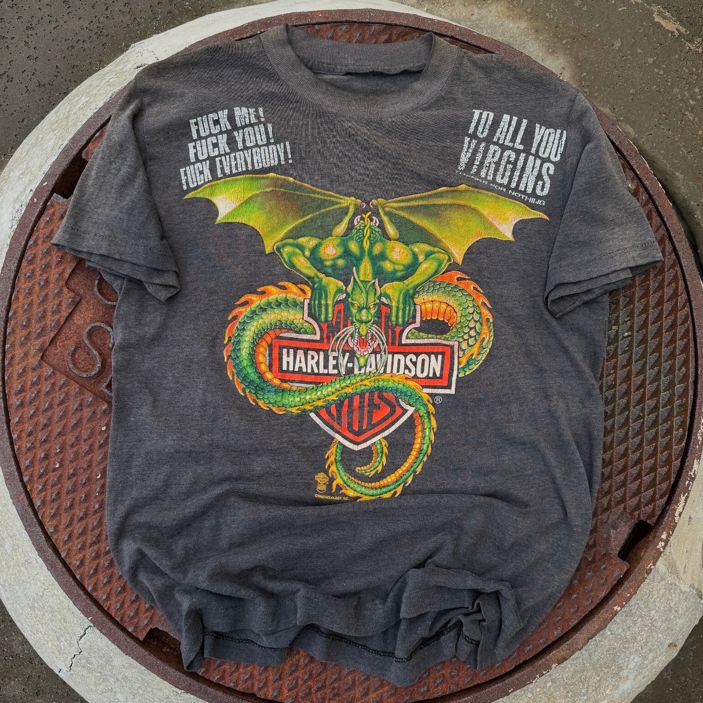 80’s Harley Dragon “To All You Virgins” Tee Size M