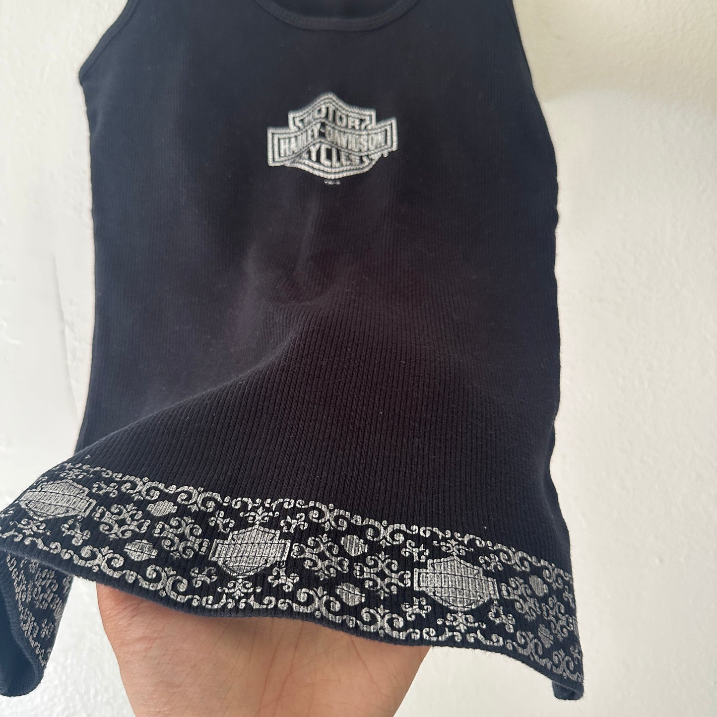 Y2K Women’s Harley Tank Top Black Emblem Size M