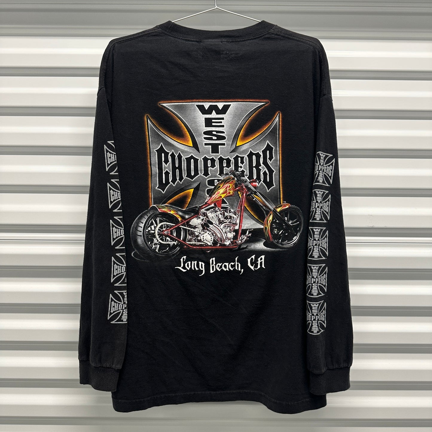 West Coast Choppers Orange Logo Longsleeve Shirt Size XL