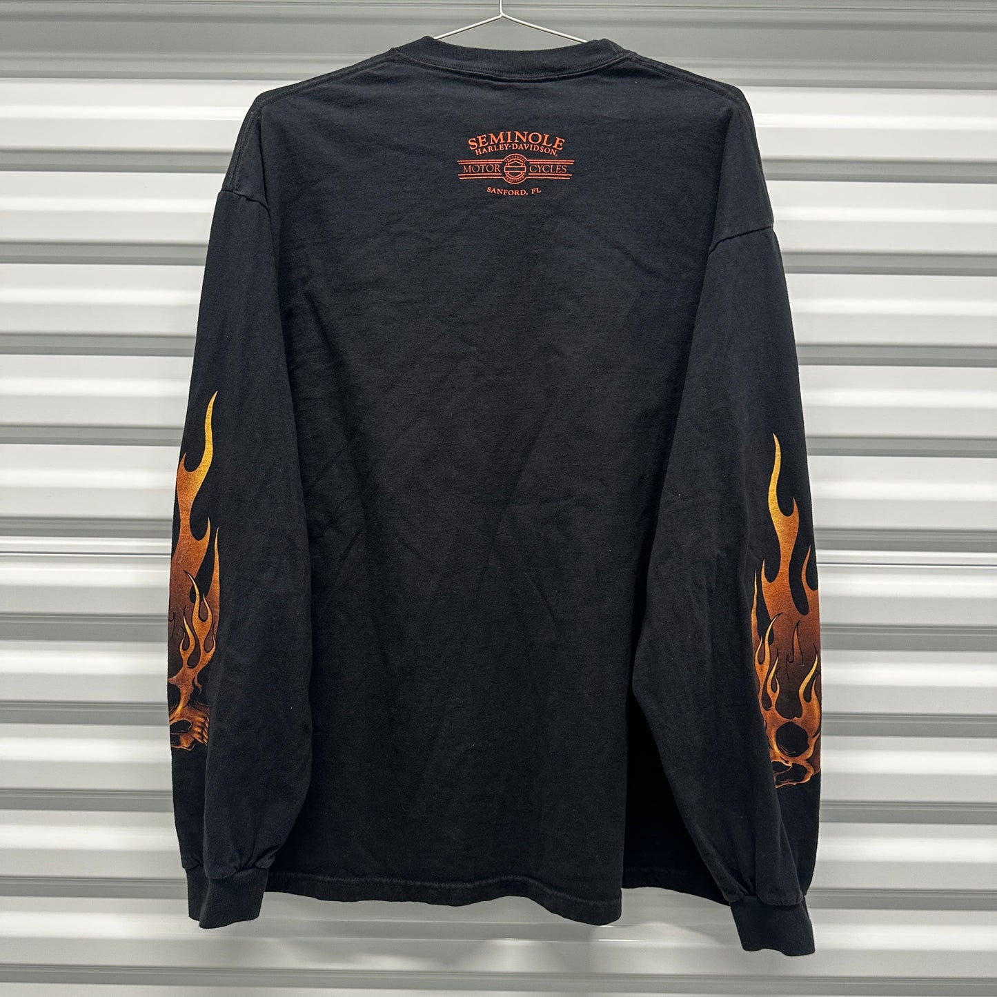 Harley Flaming Skull Longsleeve Shirt Size XL