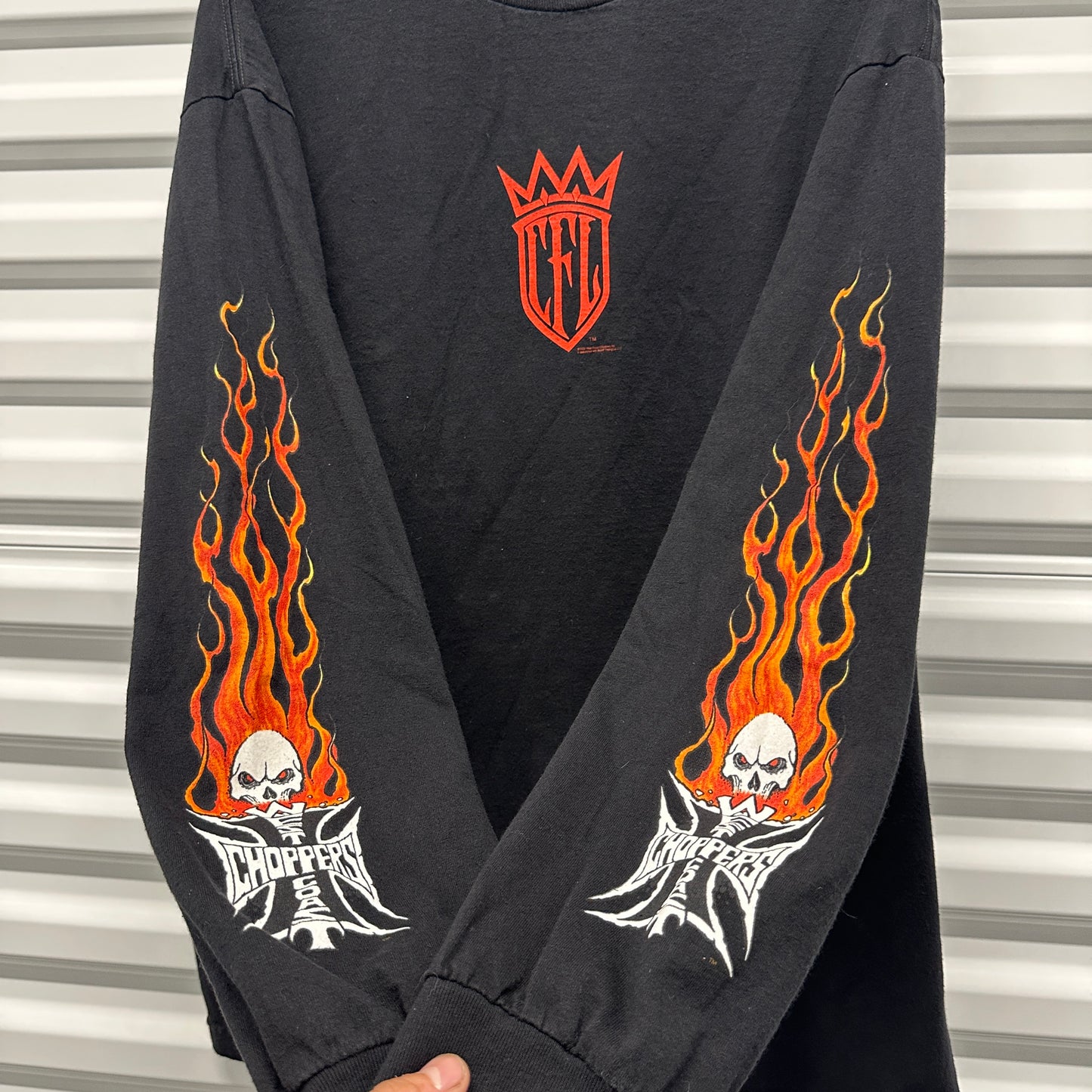 West Coast Choppers Flame Skull Red Longsleeve Size XXL