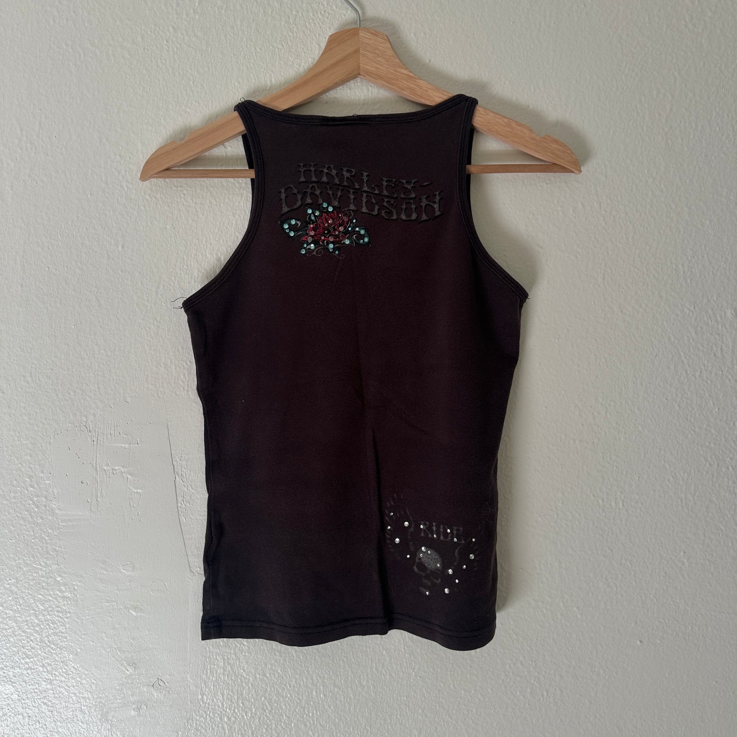 Y2K Women’s Harley Bedazzle Rose Tank Top Size S