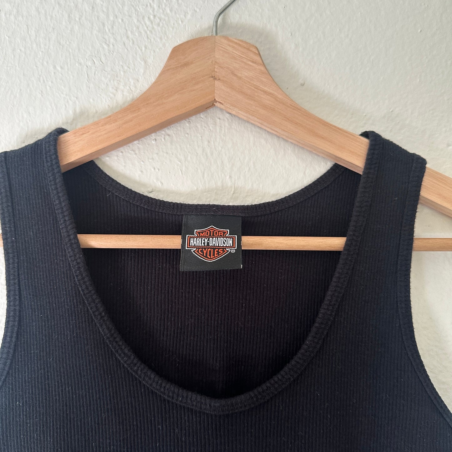 Y2K Women’s Harley Tank Top Black Emblem Size M