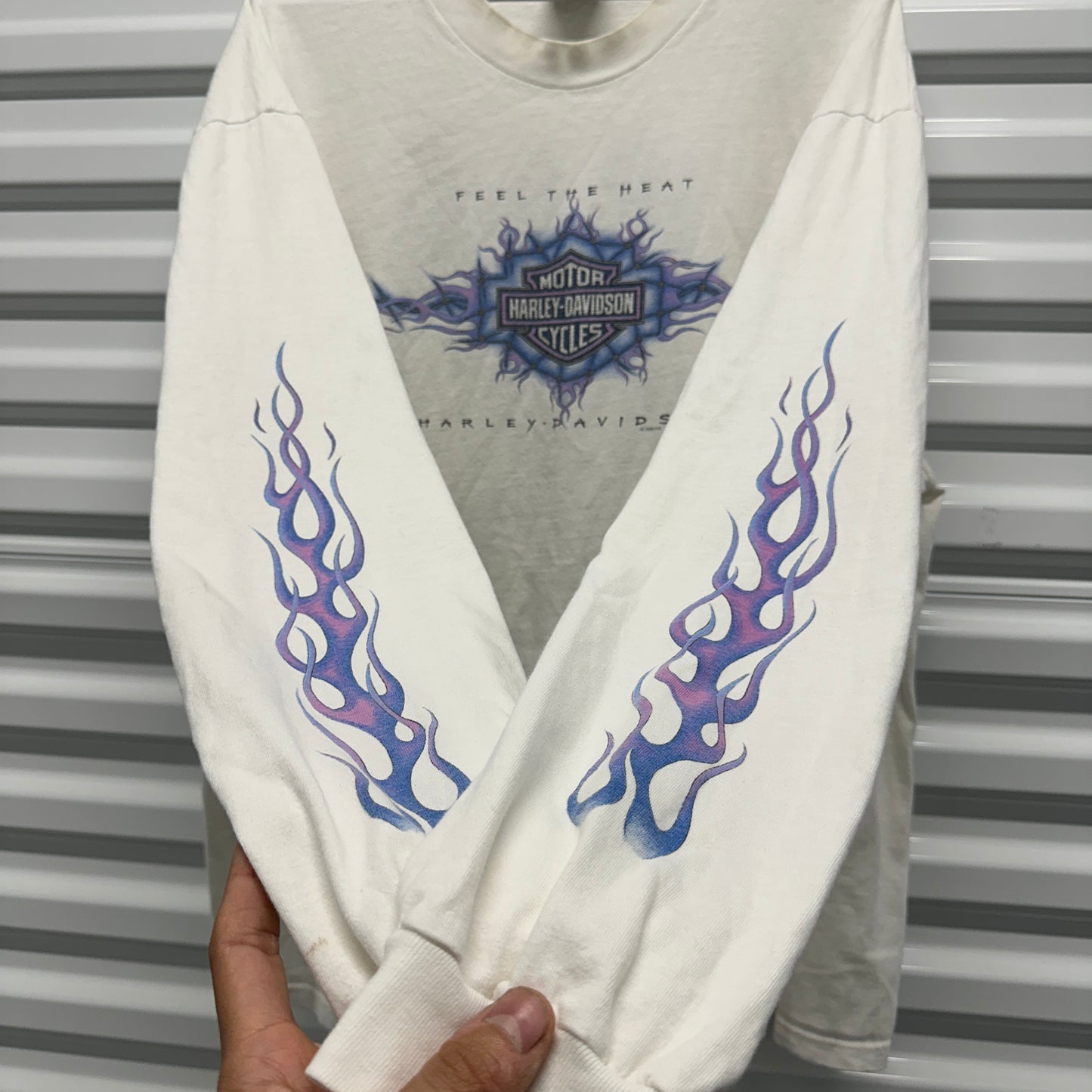 Harley Feel the Heat Purple Flame Longsleeve Shirt Size XXL