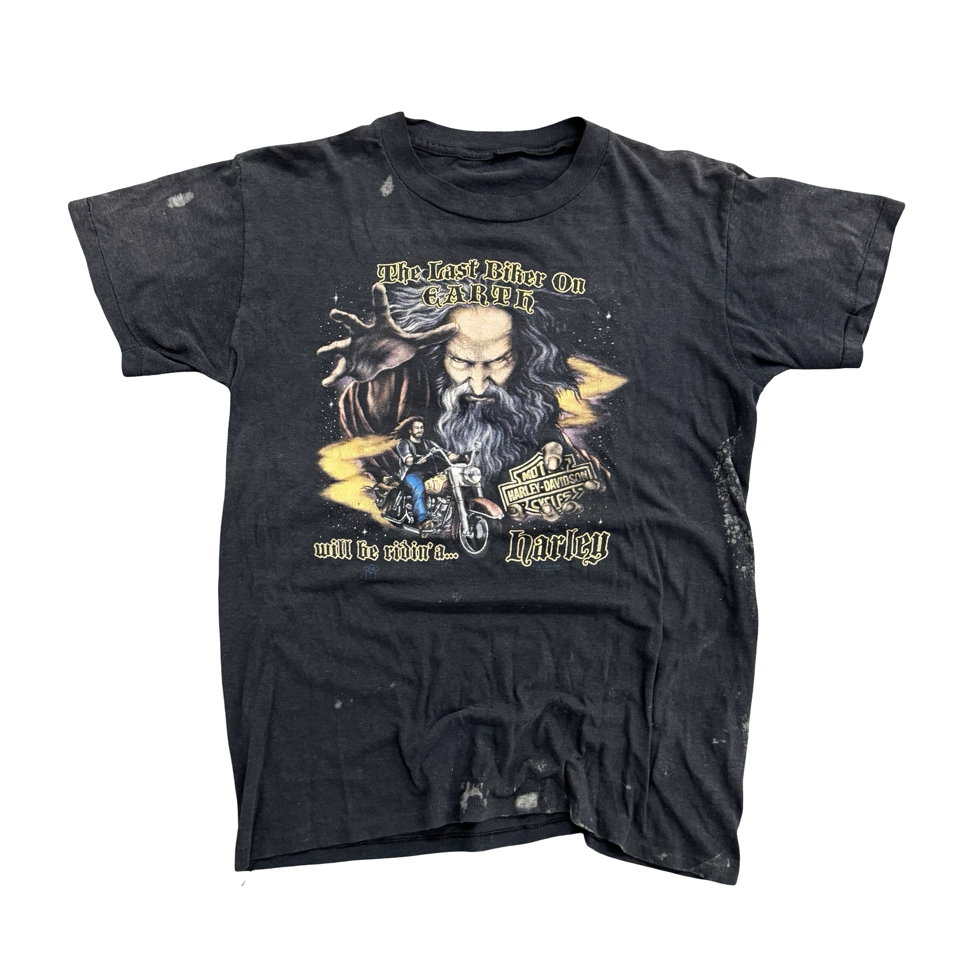 80’s Last Biker Wizard 3D Emblem Tee Size L