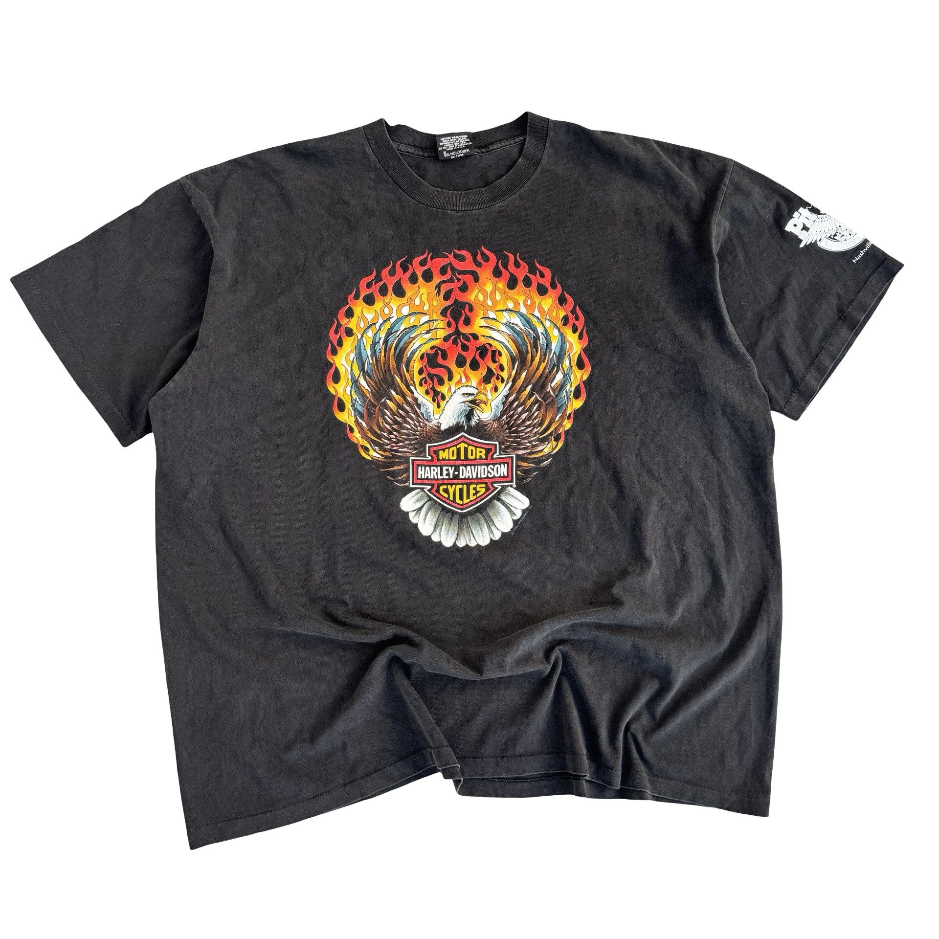 90’s Harley Flaming Eagle Emblem Tee Size 2XL