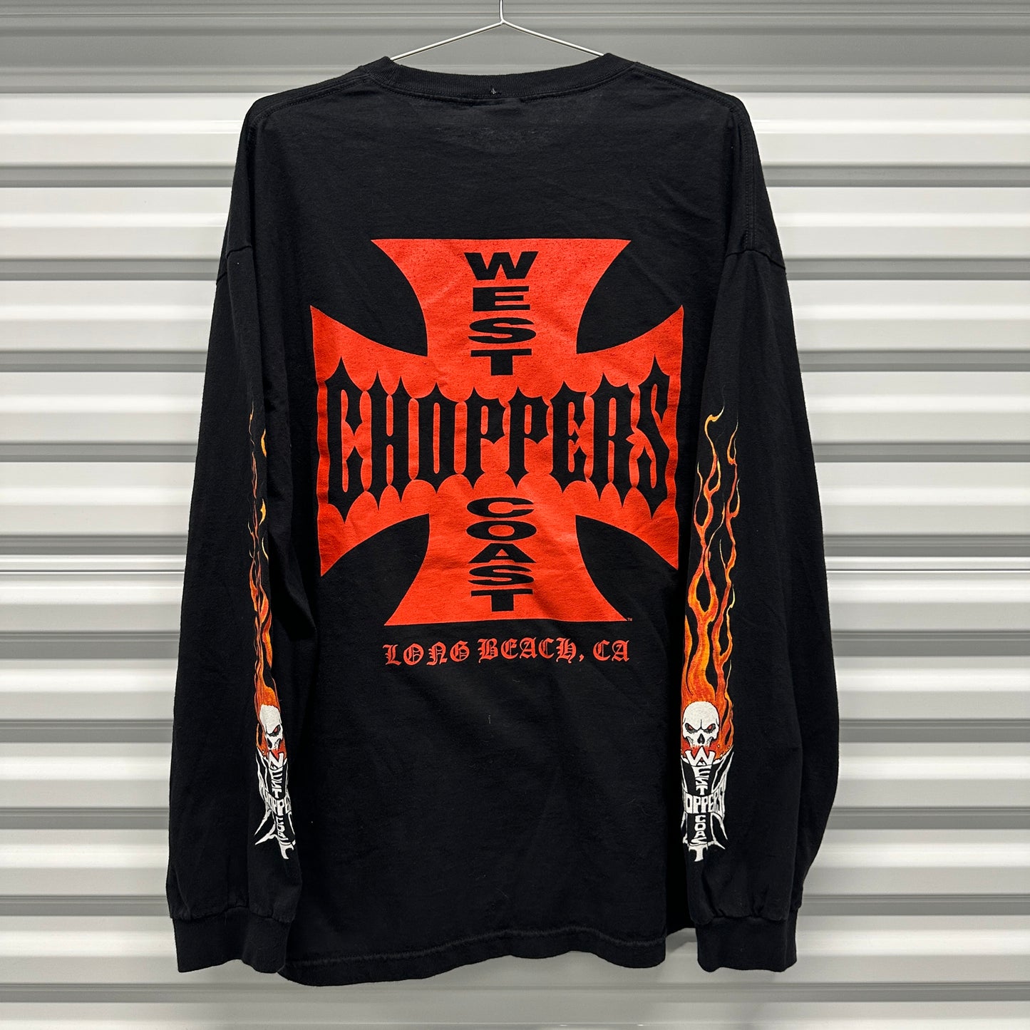 West Coast Choppers Flame Skull Red Longsleeve Size XXL