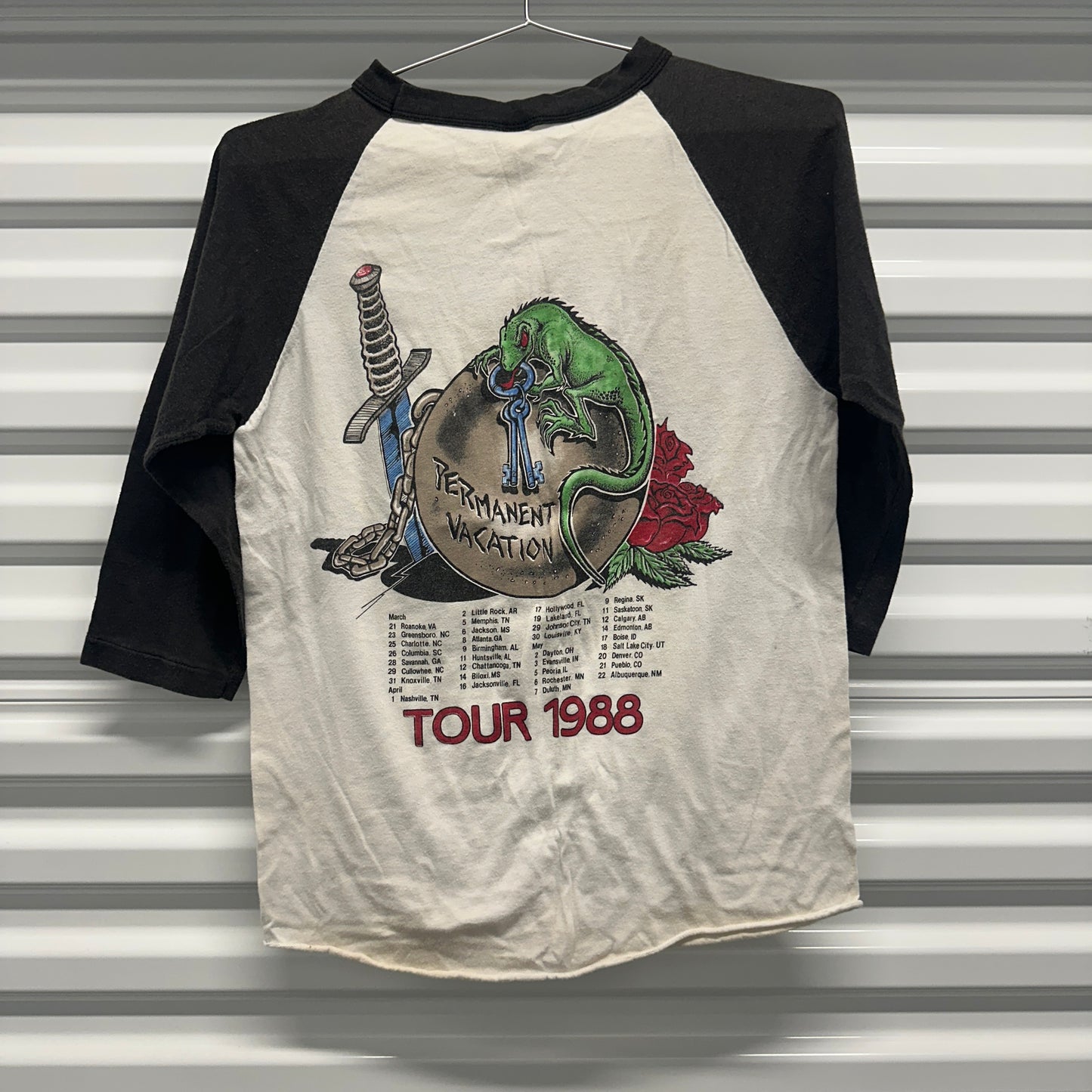 1988 Aerosmith Permanent Vacation Band Tour Raglan Size M