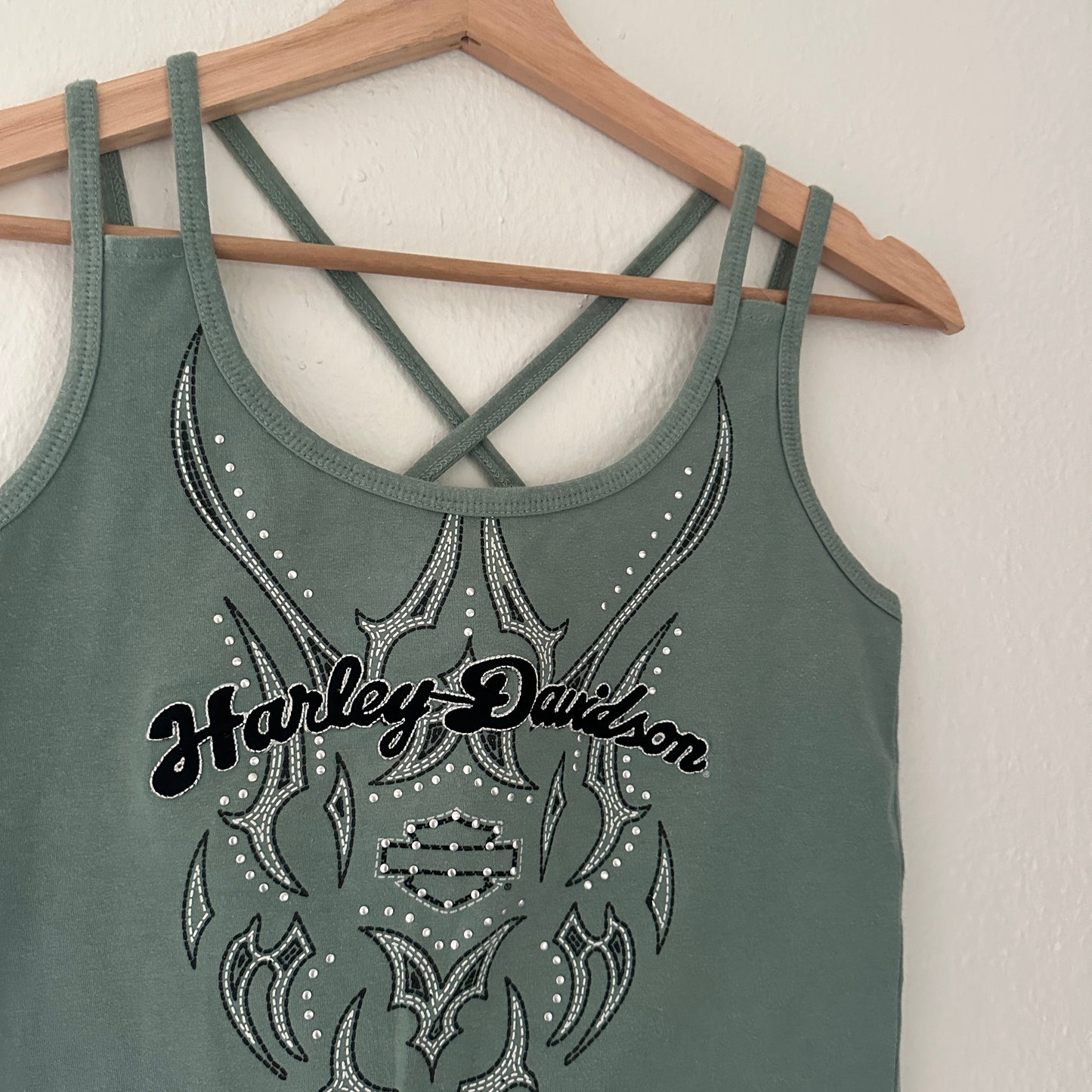Y2K Women’s Harley Tank Top Cross Laced Size S
