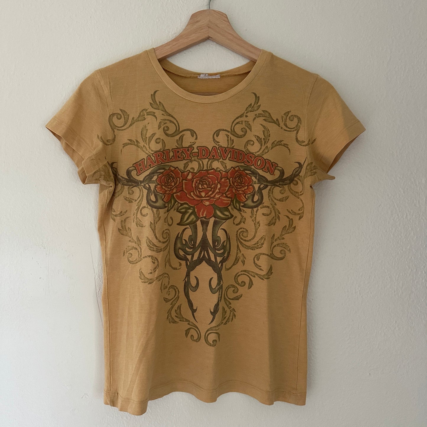 Y2K Women’s Harley Yellow Roses Tee Size S