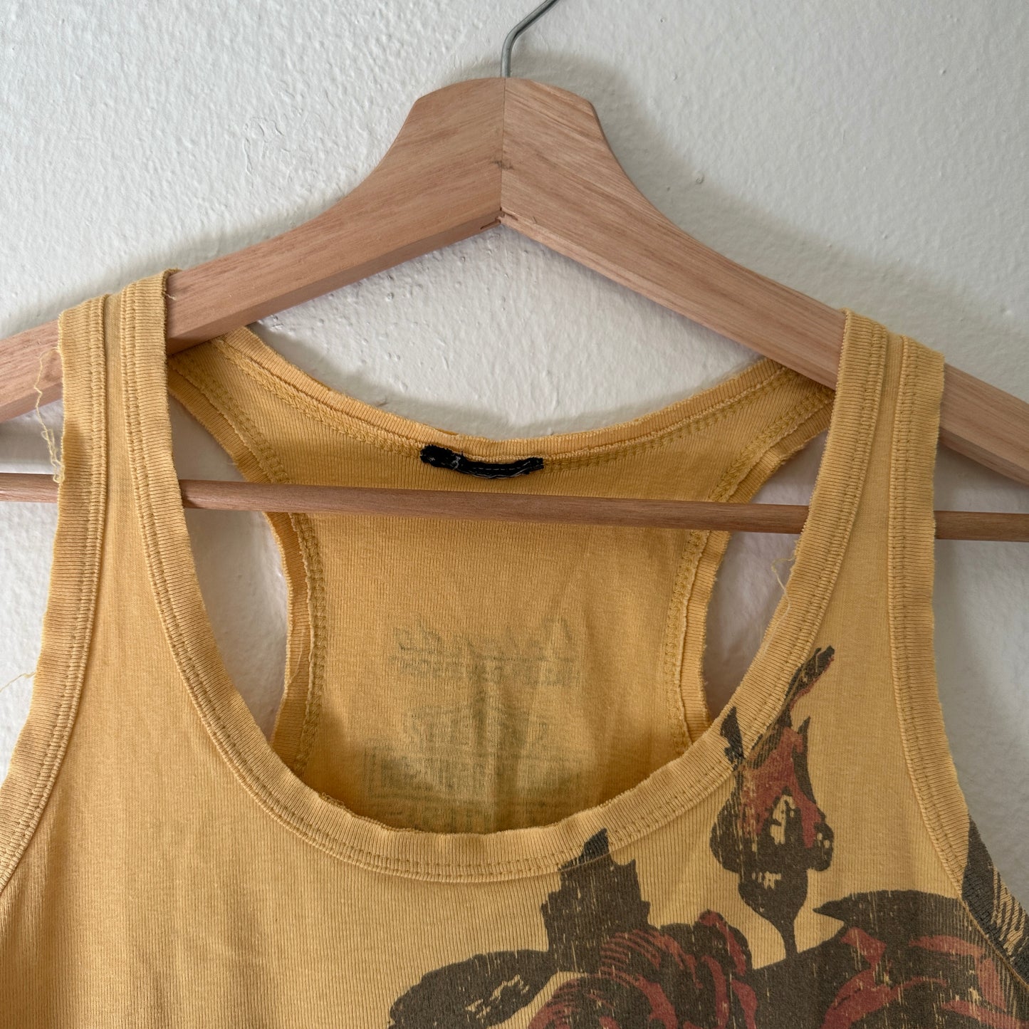 Y2K Women’s Harley Yellow Flowery Tank Top Size S