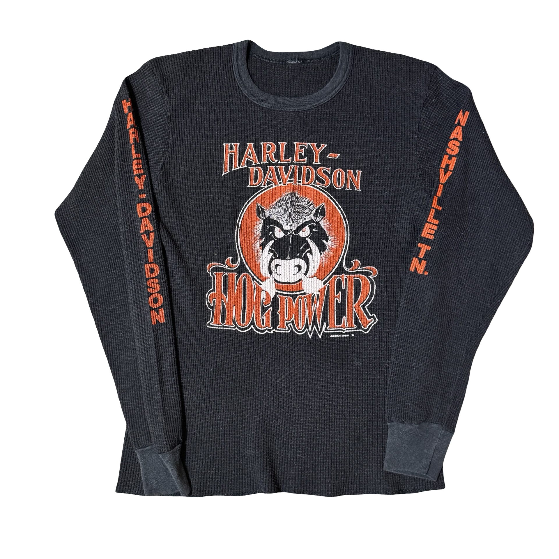 80’s Harley Hog Power Thermal Longsleeve Tee Size L