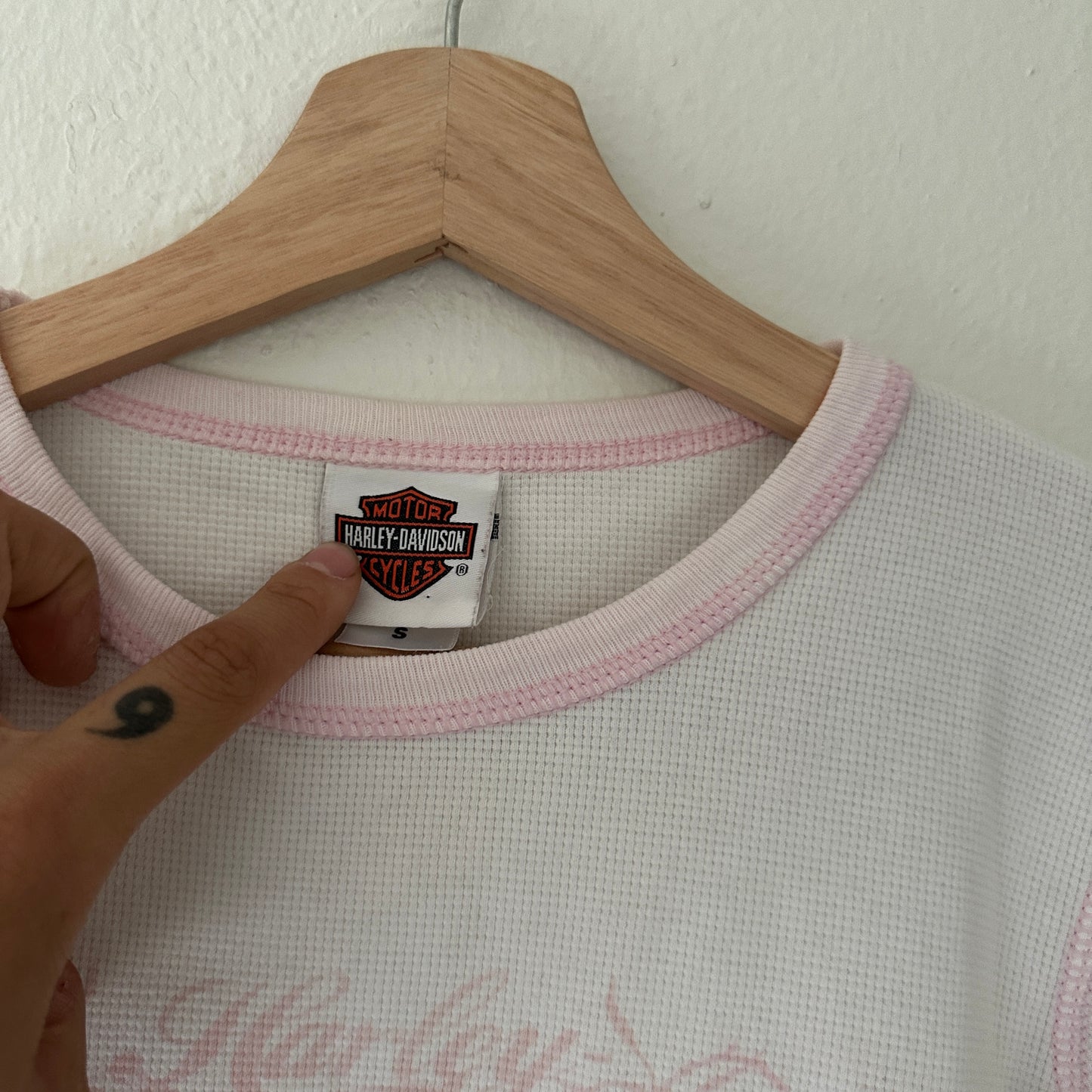 Y2K Women’s Harley Pink & White Longsleeve Shirt Size M