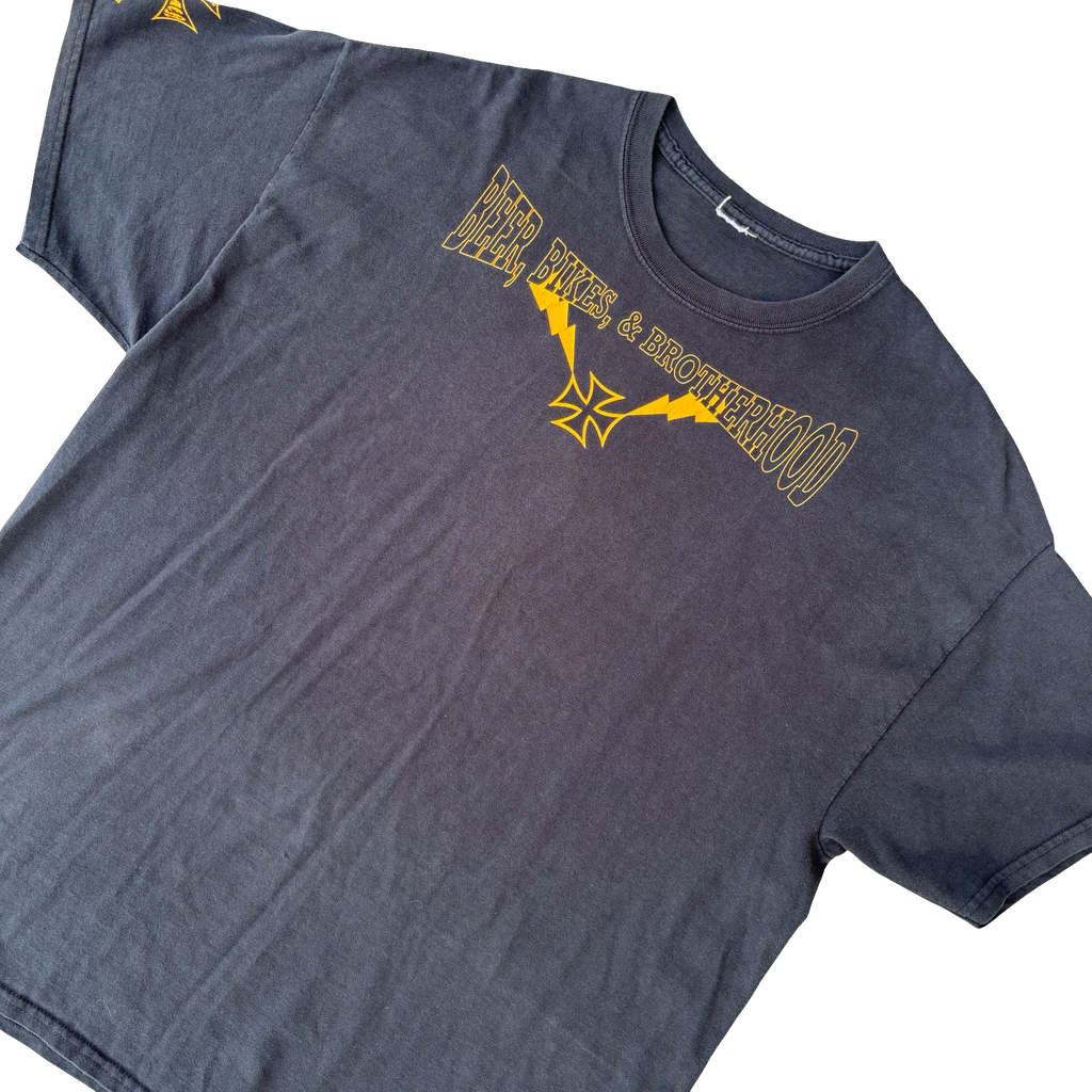 Y2K Beer Bike Brotherhood Cross Tee Size XL