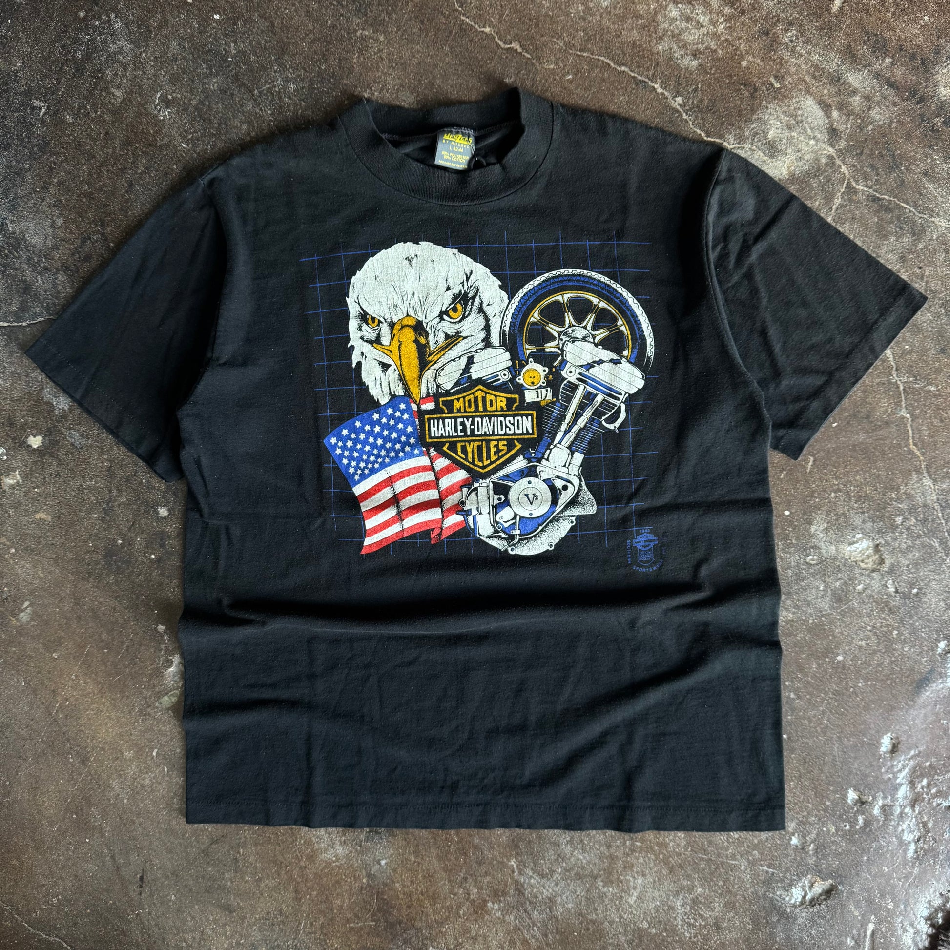 80’s Harley Engine & Eagle Newport Tee (L)