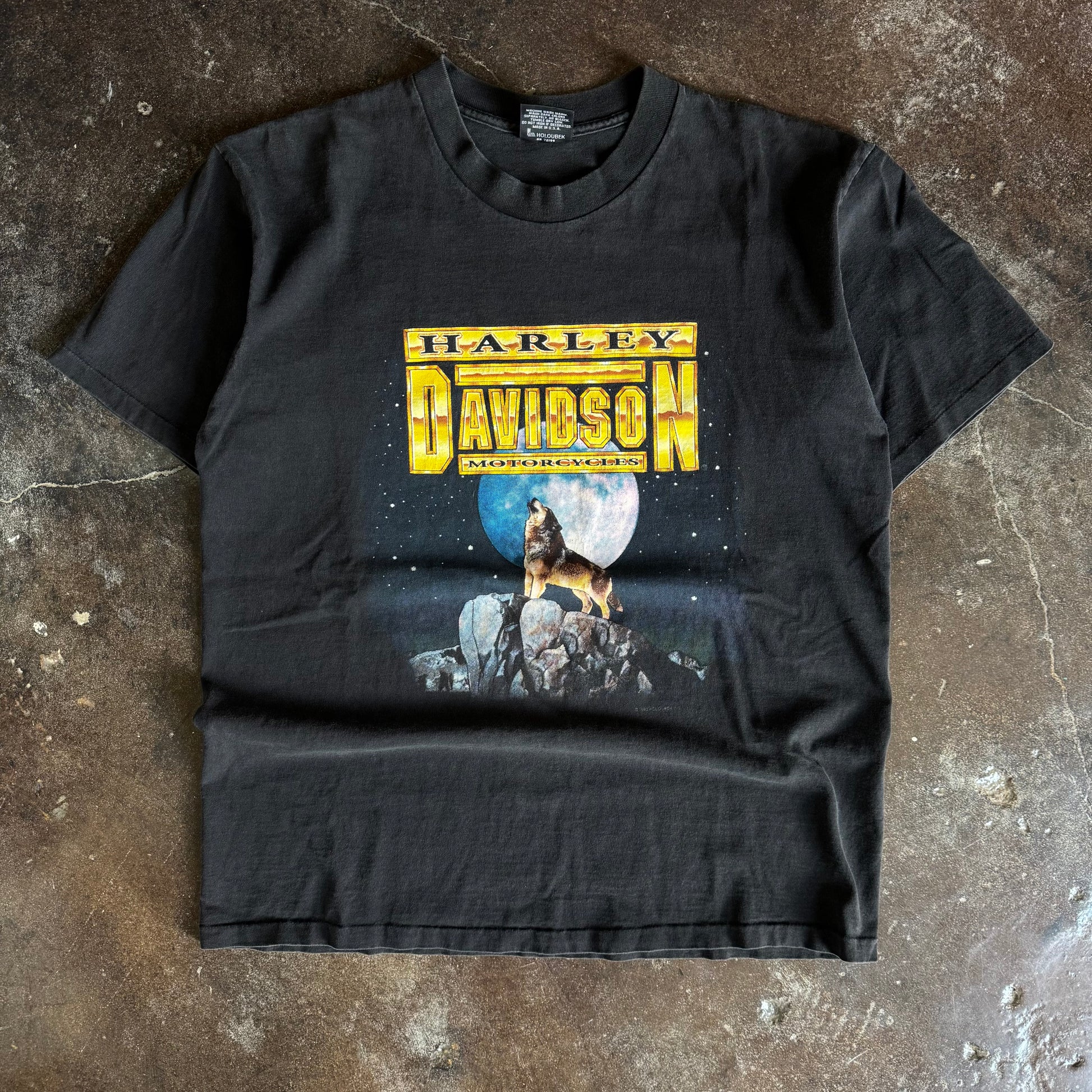 90’s Harley Davidson Wolf Howl Maverick Nature Tee (L)
