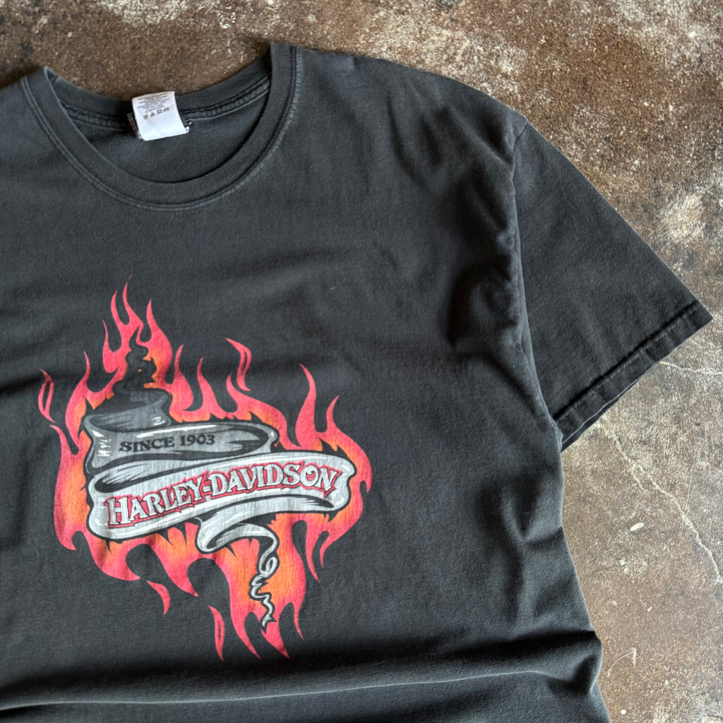 Y2K Harley Flaming Banner Ohio Tee (XL)