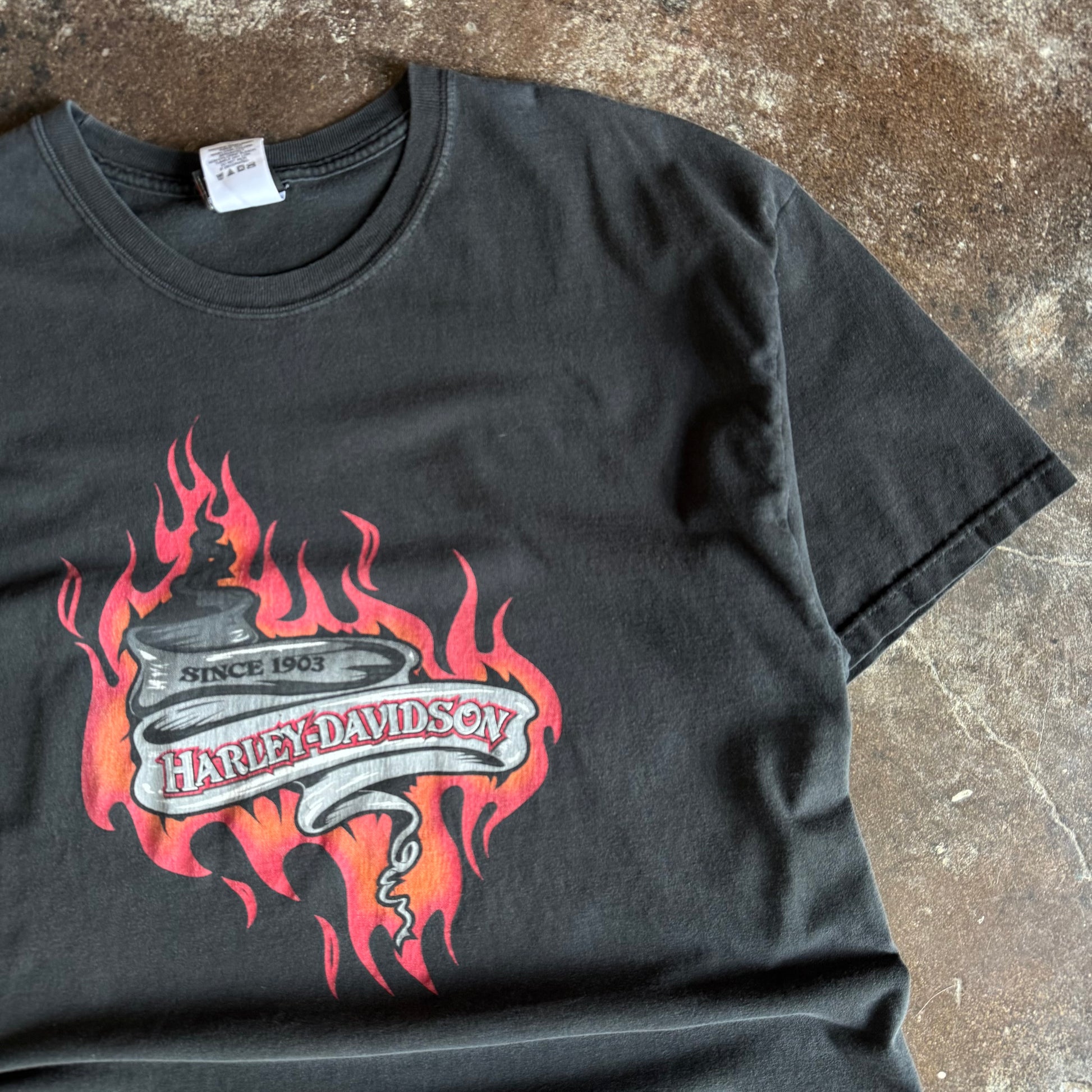 Y2K Harley Flaming Banner Ohio Tee (XL)