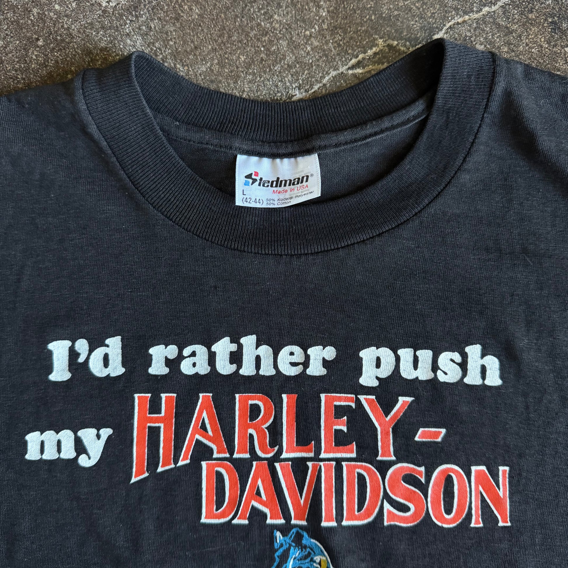 80’s Harley Push My Harley “Rice Burner” Tee (L)
