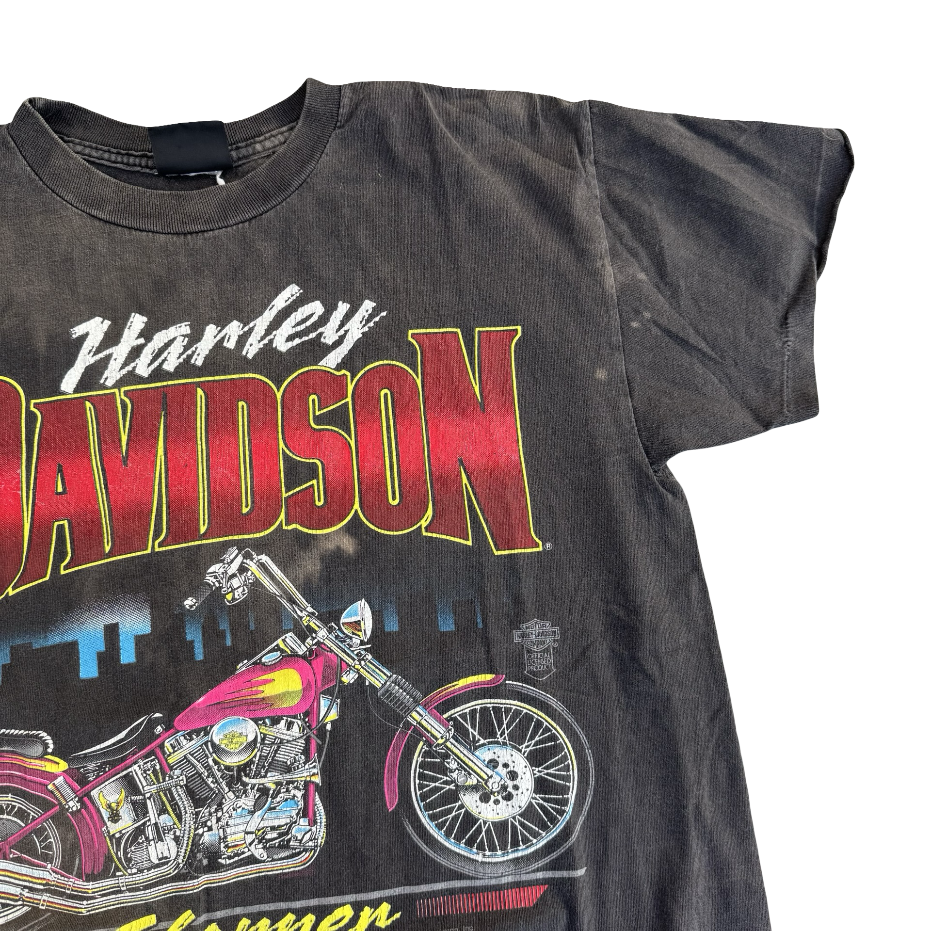 90’s Harley Davidson Chopper Tee Distressed & Faded Size L