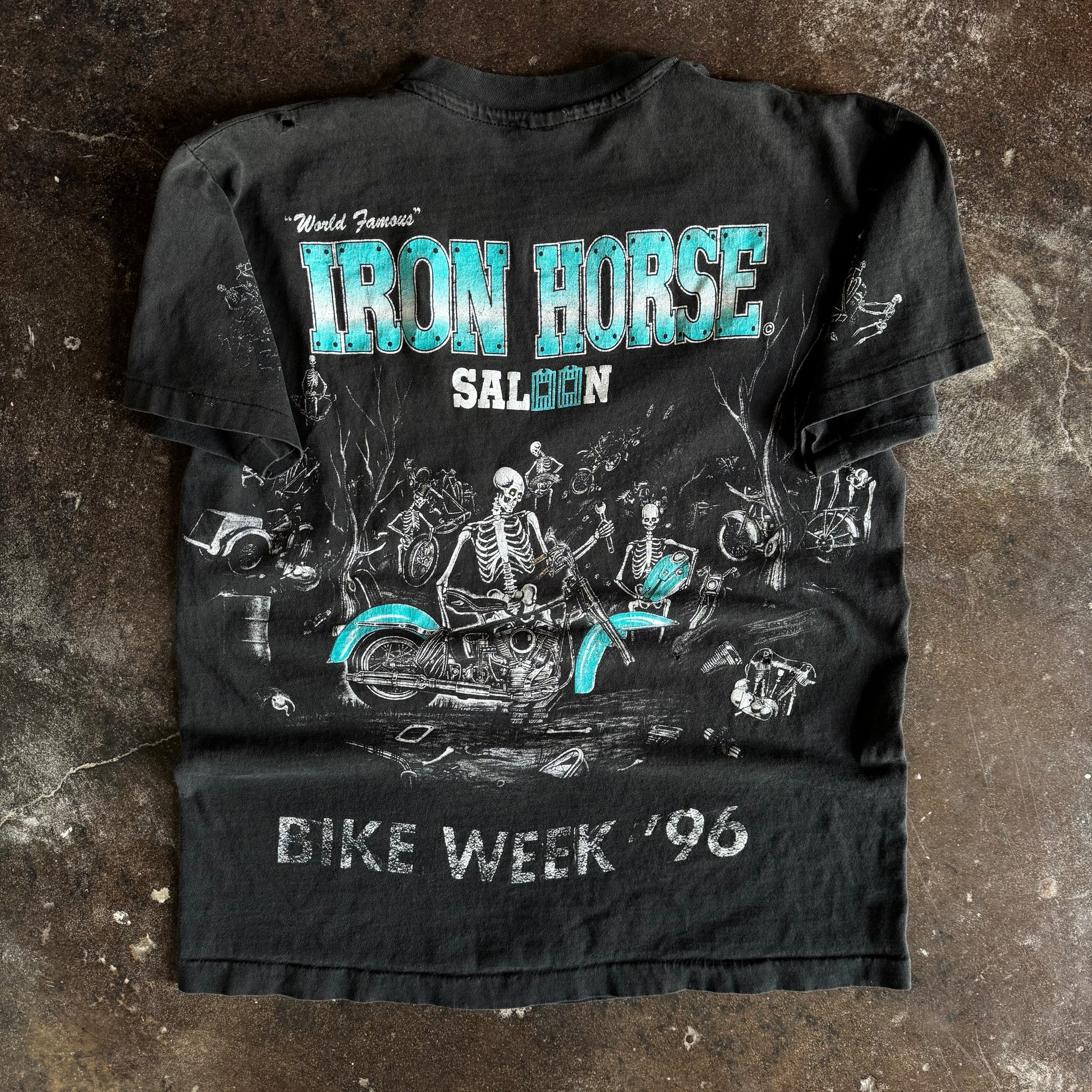 90’s Iron Horse Skeleton AOP Pocket Tee (L)