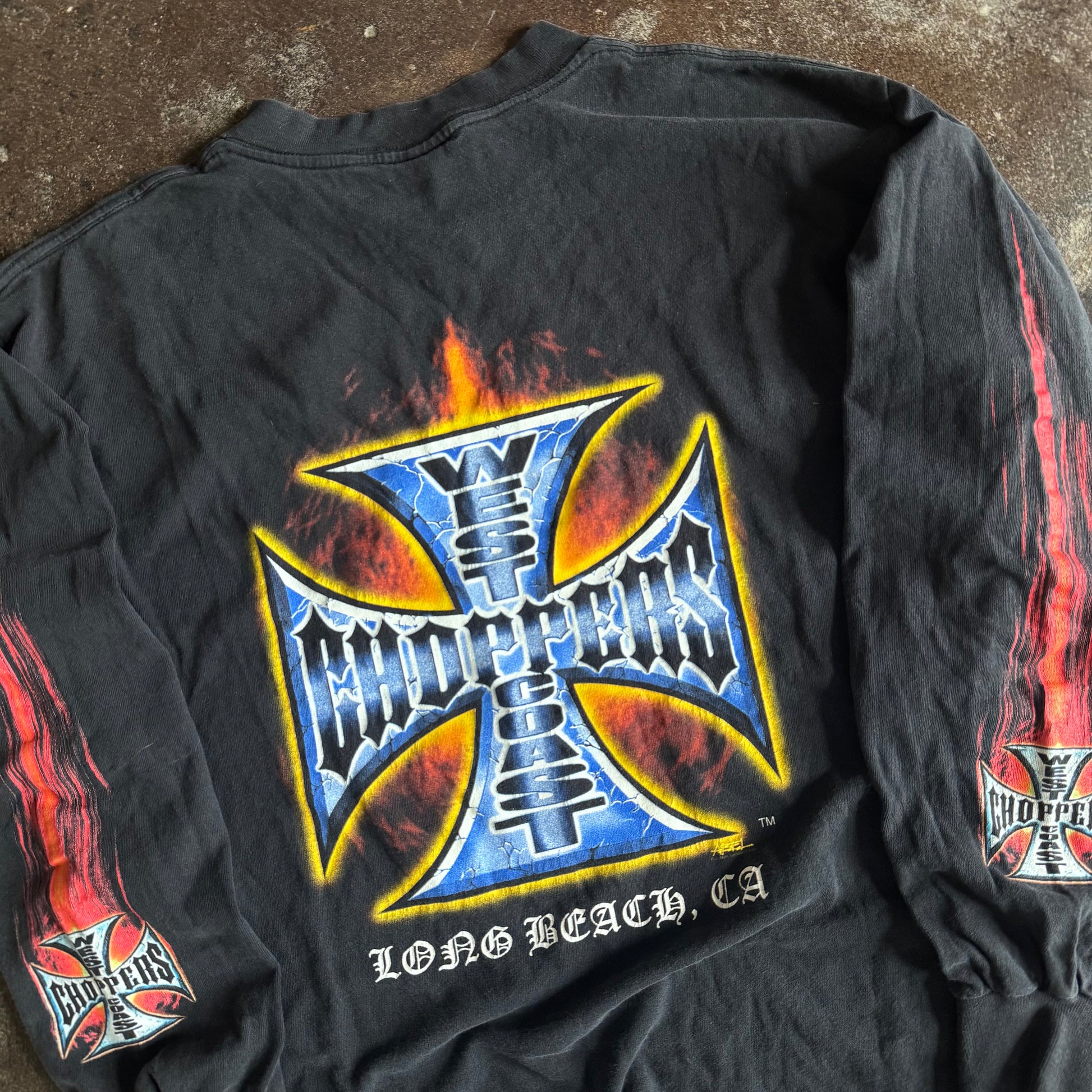 Y2K West Coast Choppers Flaming Emblem Longsleeve (L)
