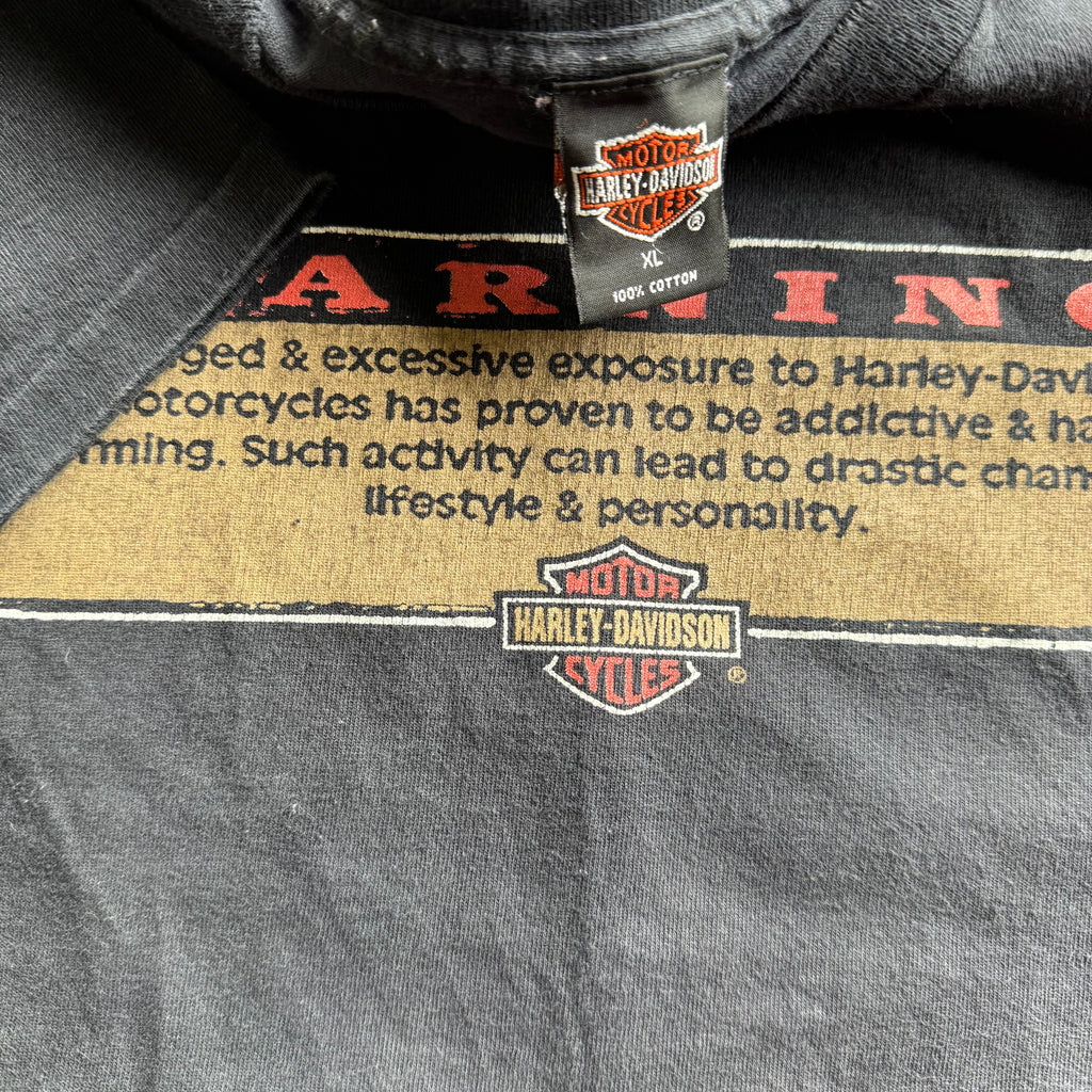 90’s Harley Warning Sign Word Tee Size XL