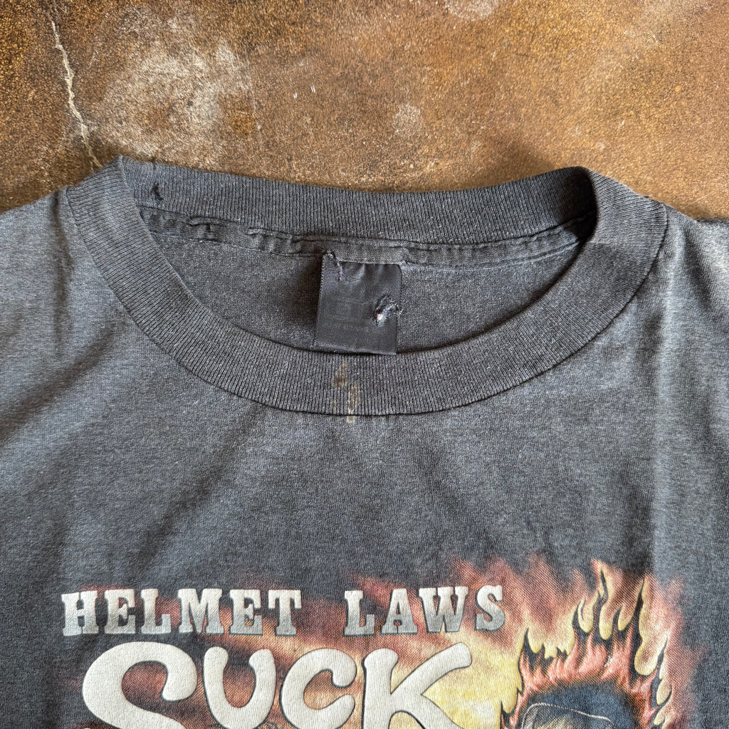 80’s 3D Emblem Helmet Laws Suck Tee (L)