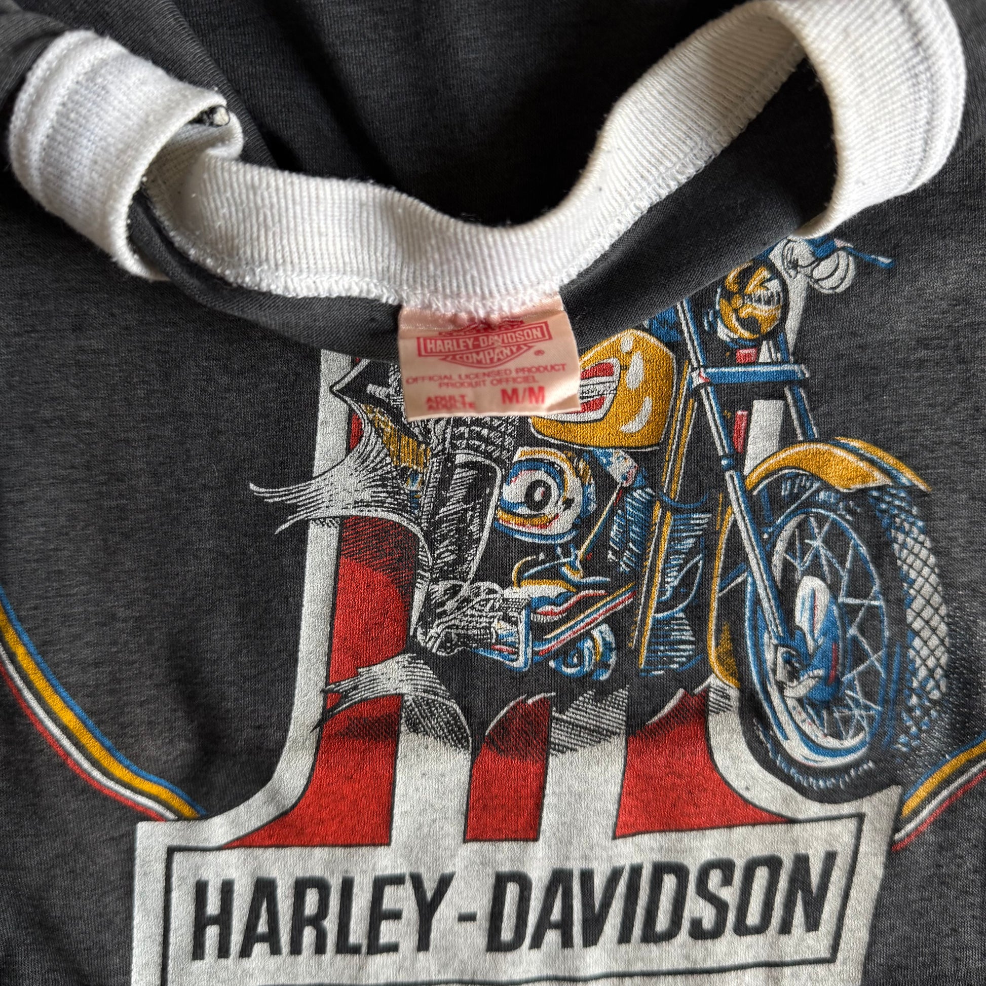 70’s Harley Davidson Racing Breakthrough Ringer Tee (M/L)
