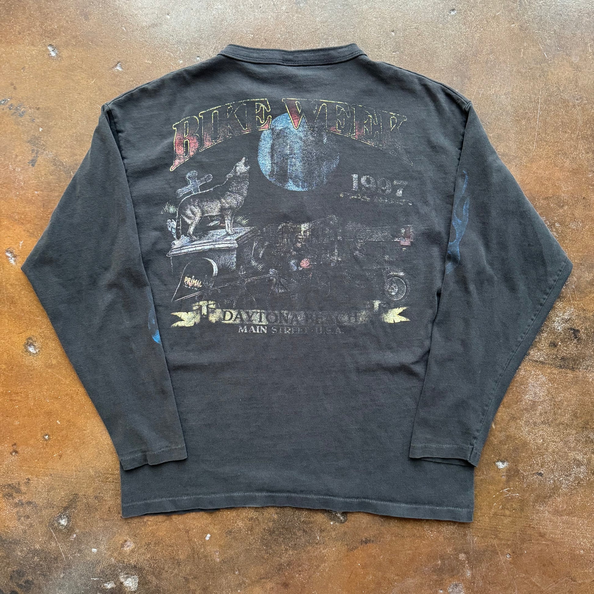 90’s Bike Week Flame Long-Sleeve Henley (L)
