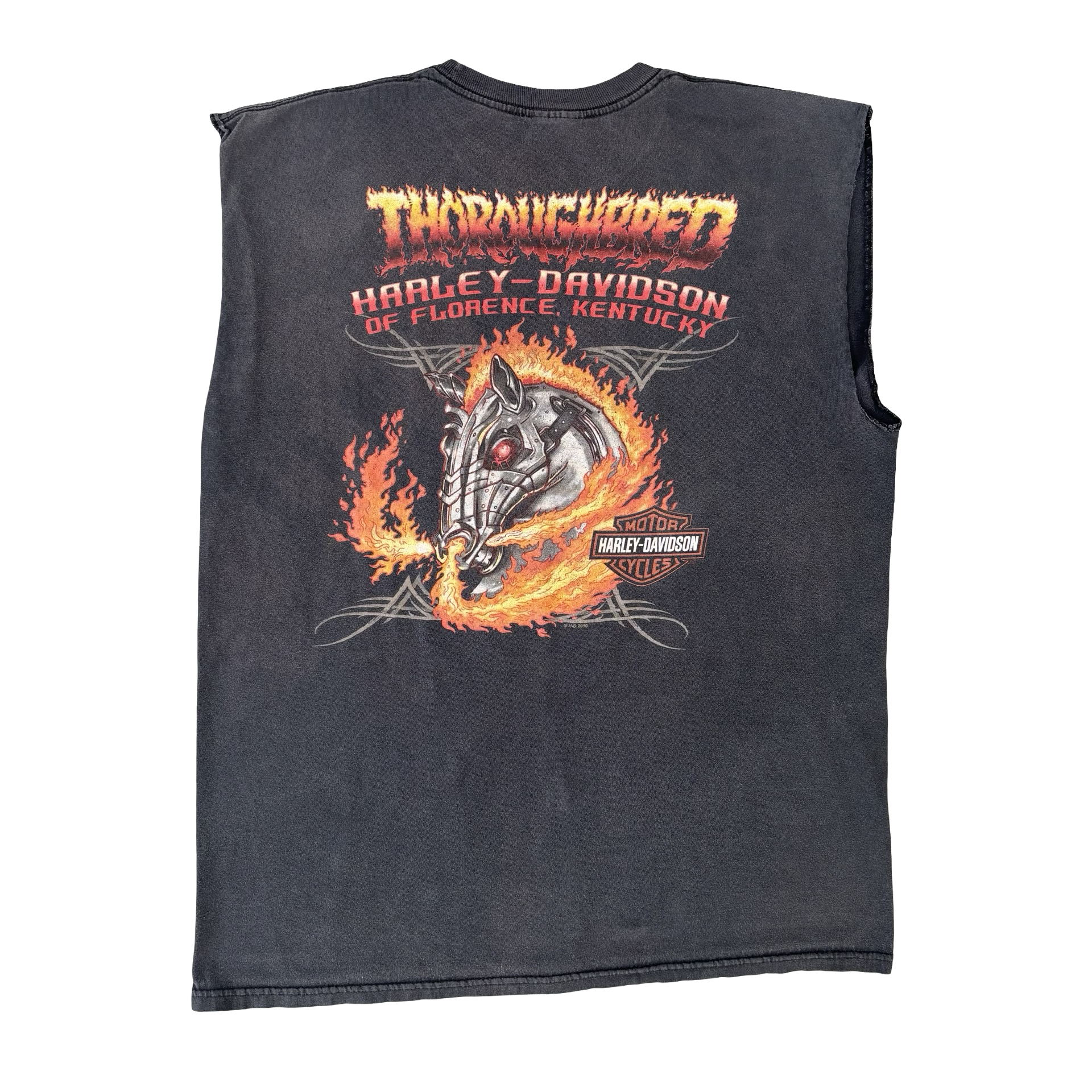 Y2K Harley MILF Thoroughbred Flame Tank Top Tee Size XL