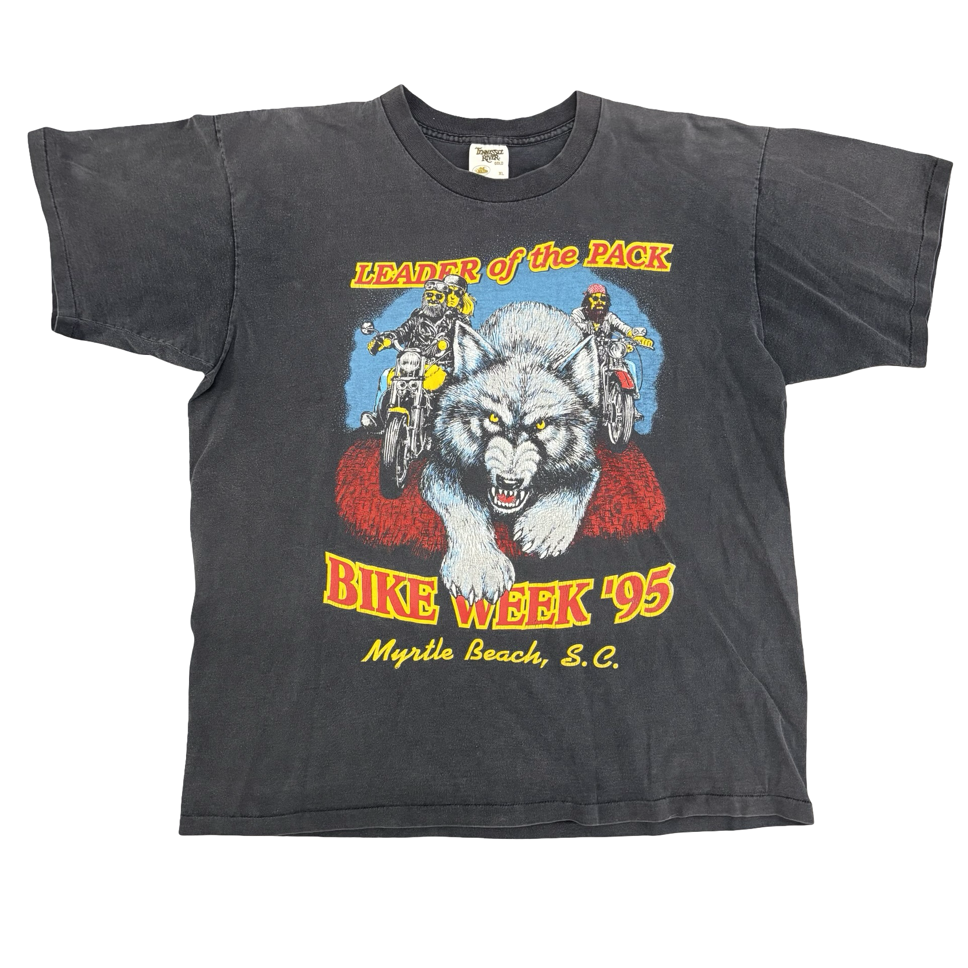 90’s Leader of the Pack Bike Week Wolf Tee Size XL