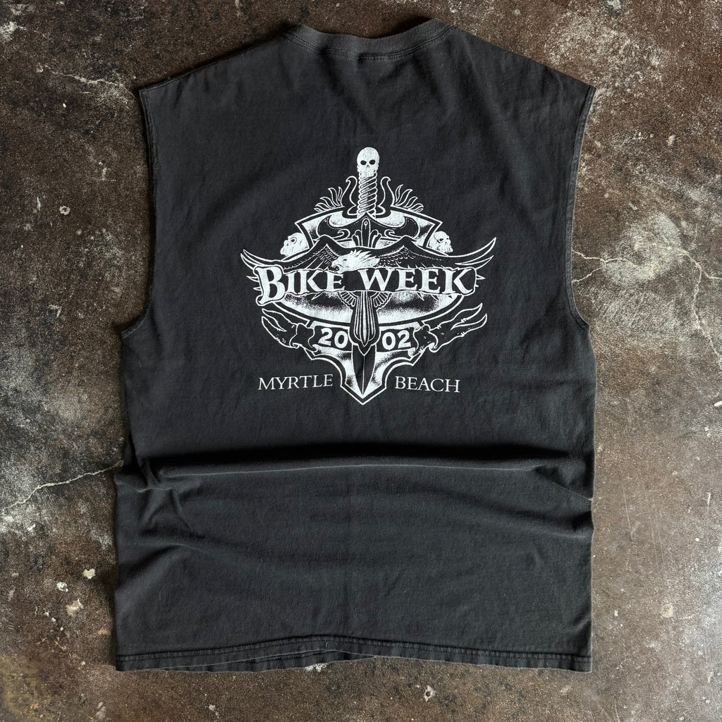 Y2K Fear No Evil Bike Rally Cutoff Tee (L)