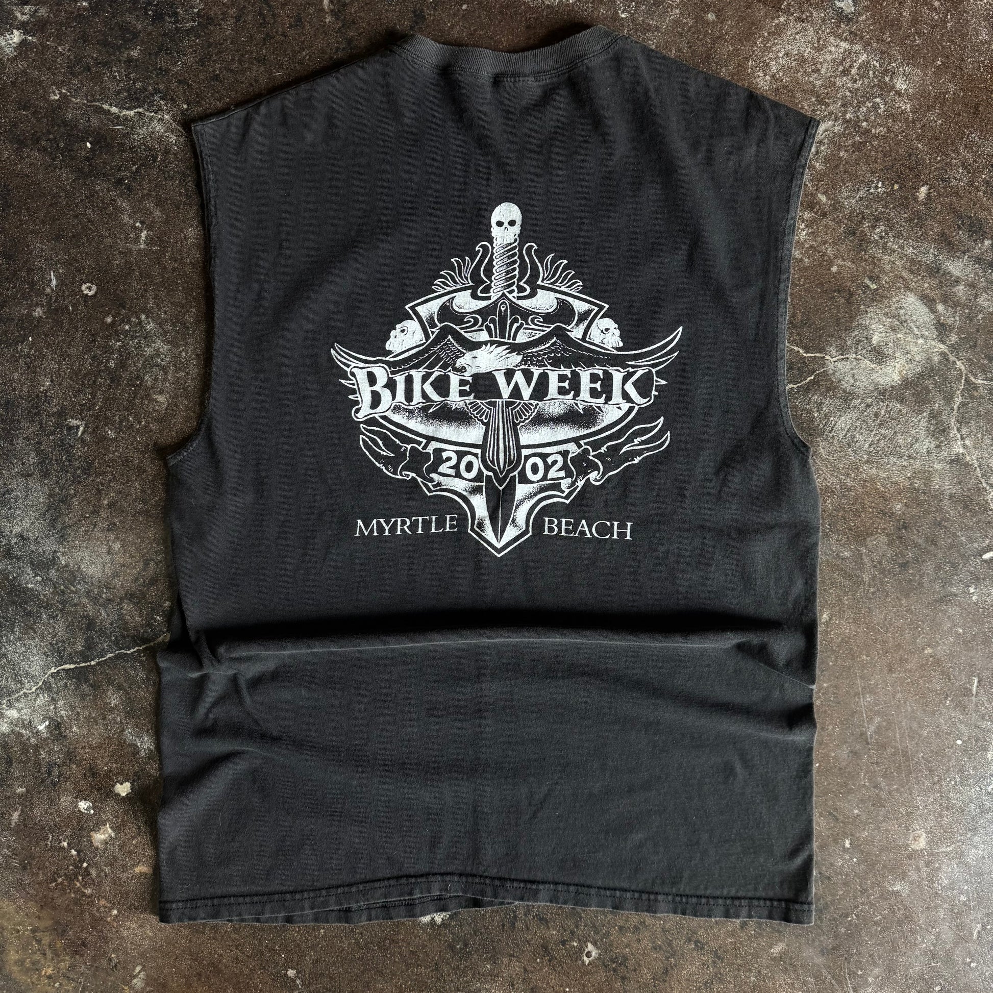 Y2K Fear No Evil Bike Rally Cutoff Tee (L)