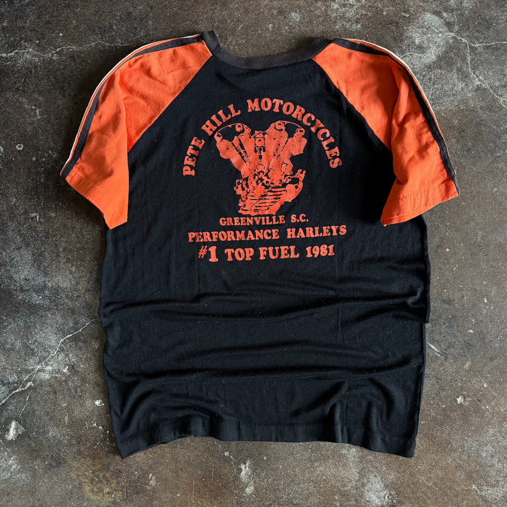 ‘81 Worlds Fastest Knucklehead Harley Racing Jersey Tee (L)