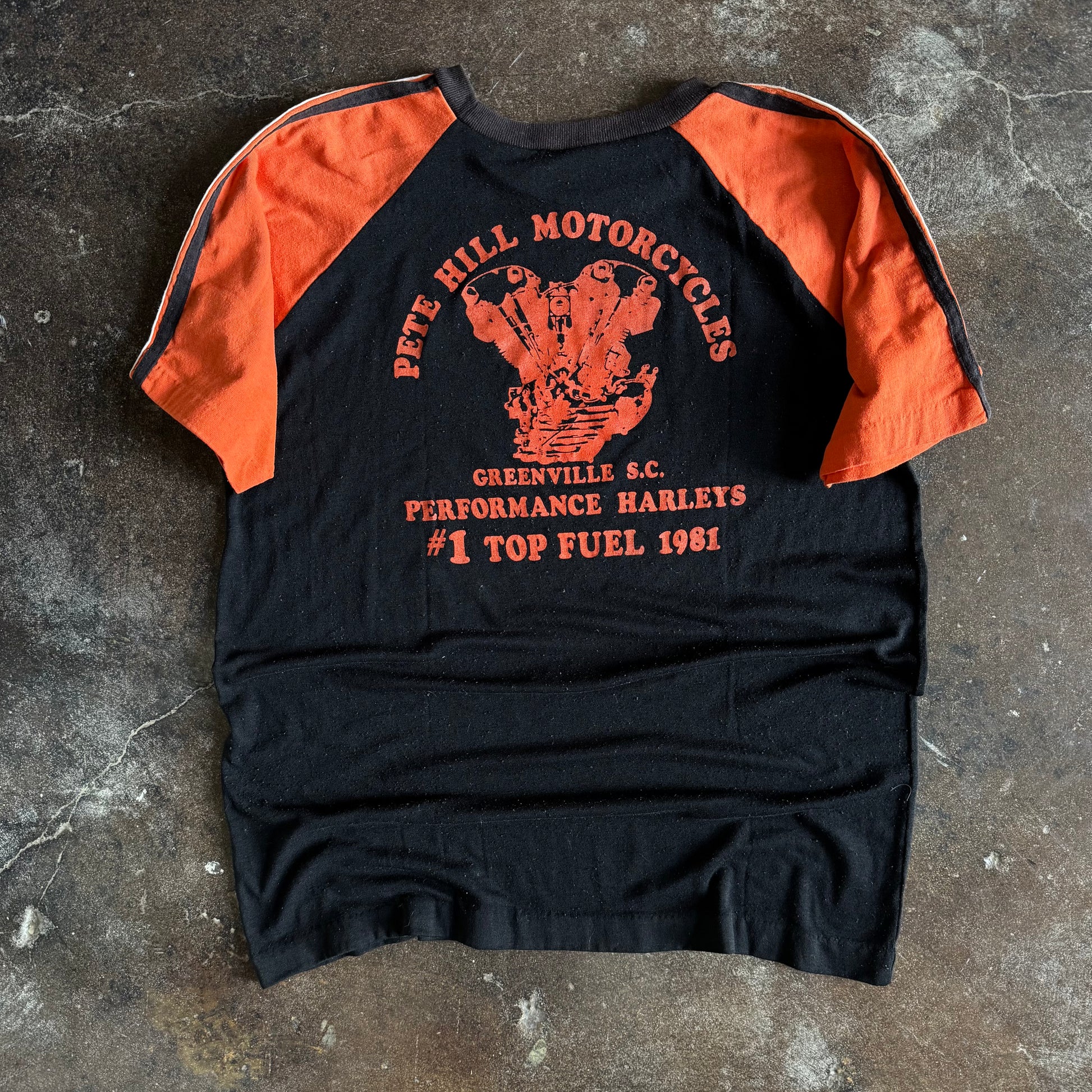 ‘81 Worlds Fastest Knucklehead Harley Racing Jersey Tee (L)