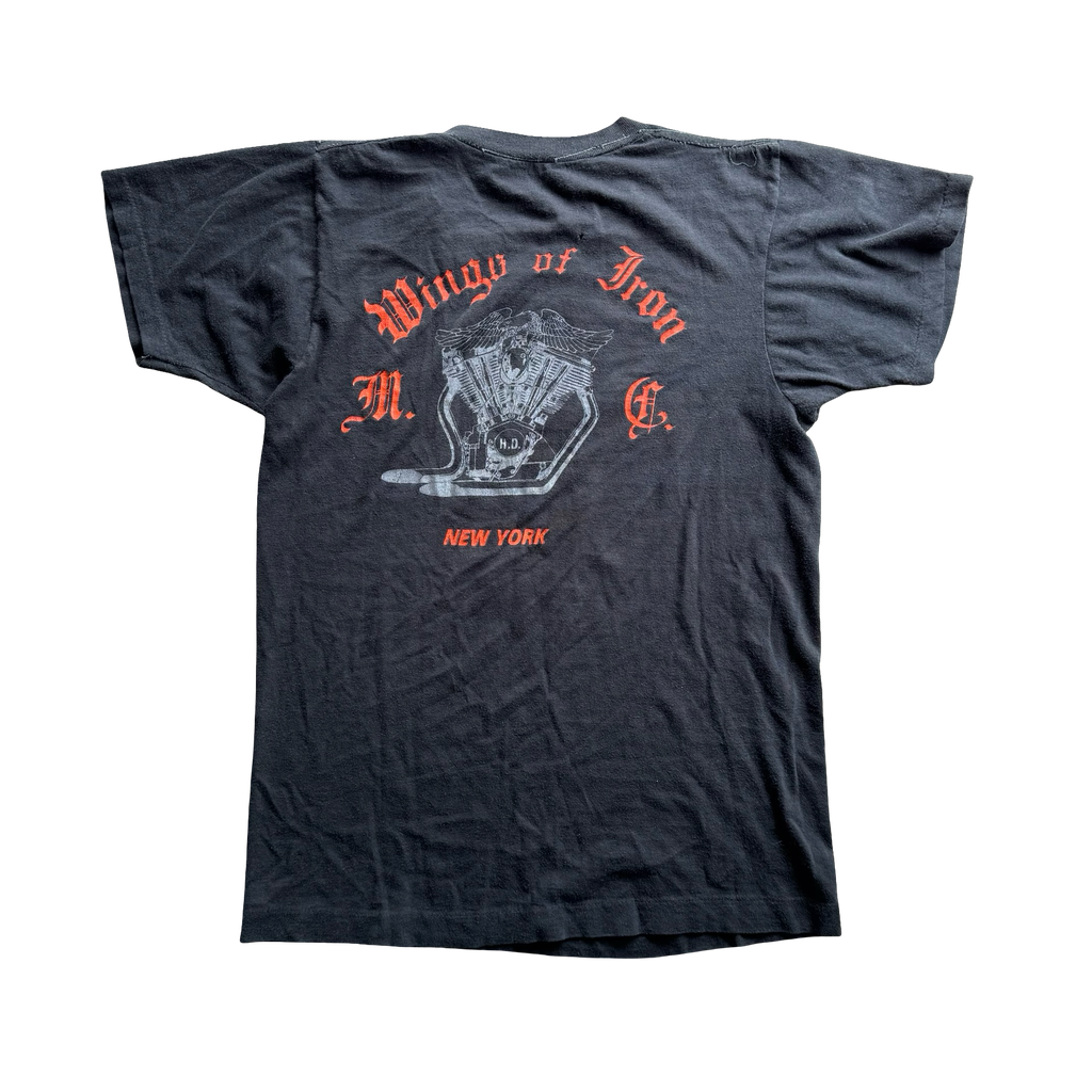 80’s Harley Emblem Wings of Iron NY Tee Size M