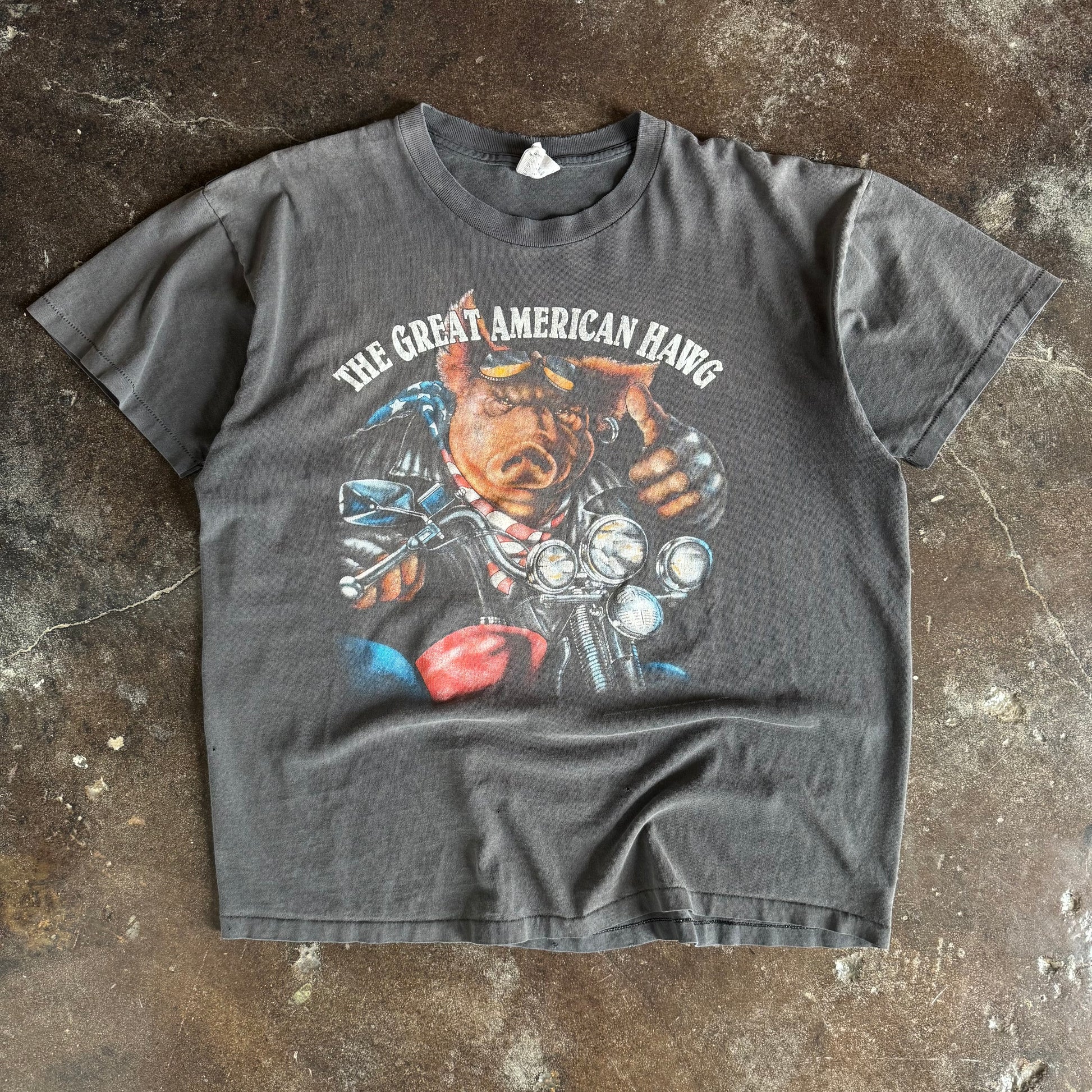 90’s Great American Hawg Sun Faded Biker Tee (XL)
