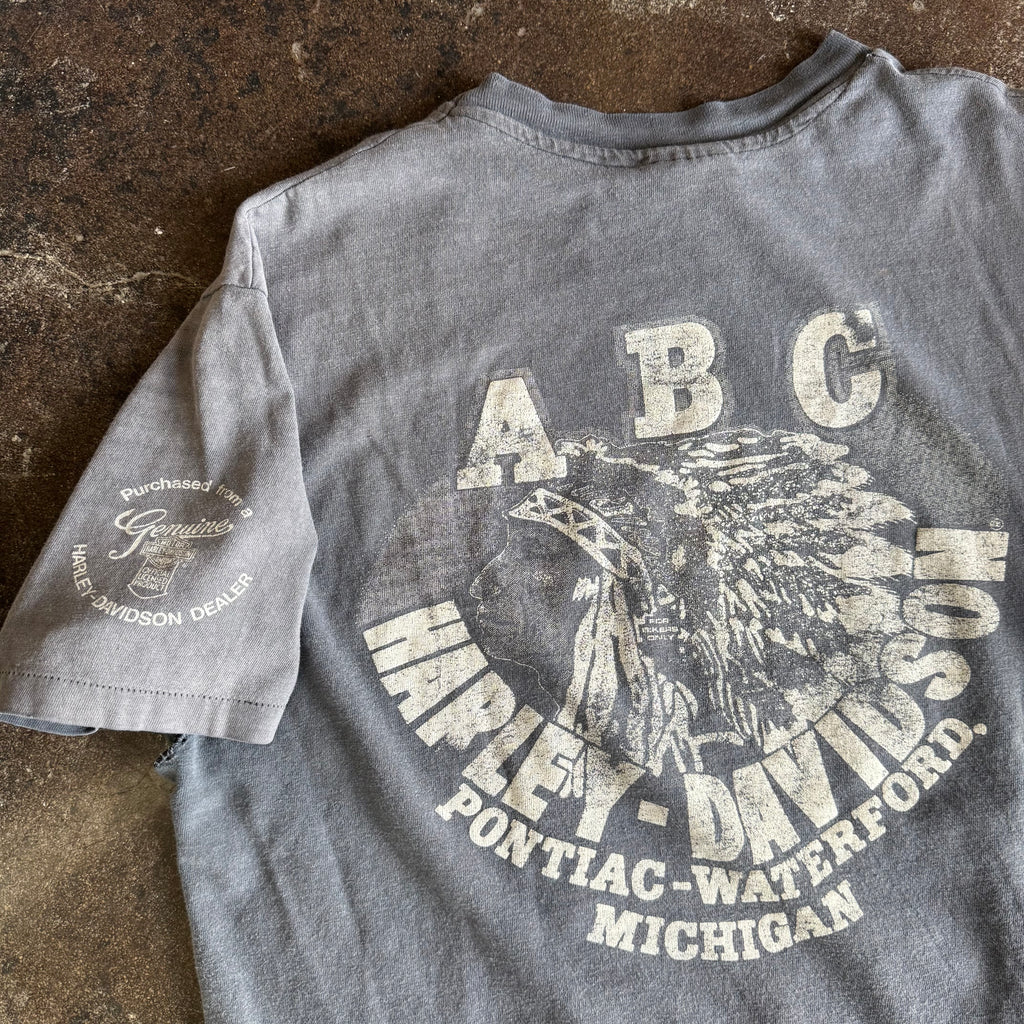 80’s Sun Faded HD Wings ABC Harley Tee (XL)