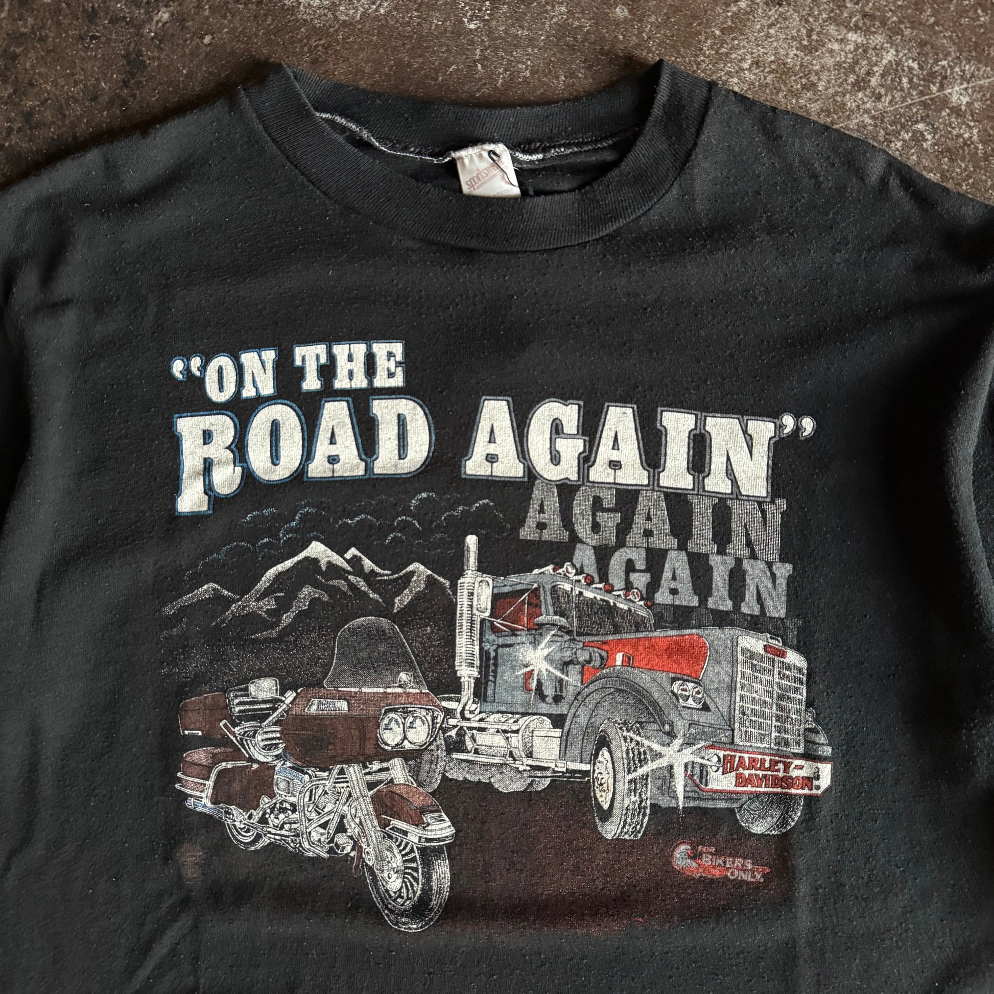 80’s Harley “On The Road Again” Bikers Only Tee (XL)