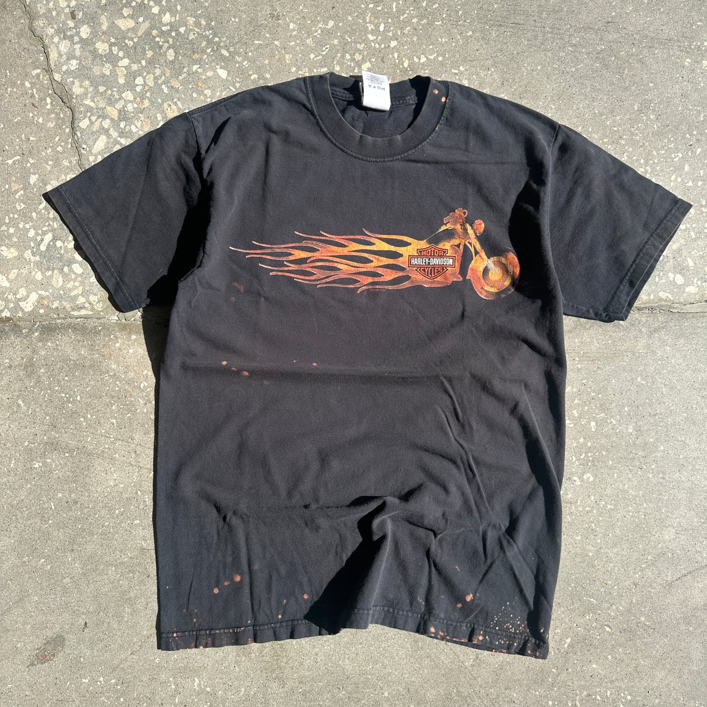 Y2K Harley Flaming Bike Tee (Field-Tested)