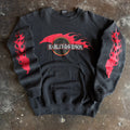 Vintage 1990s Harley-Davidson flaming eagle crewneck sweatshirt with eagle and flame graphic