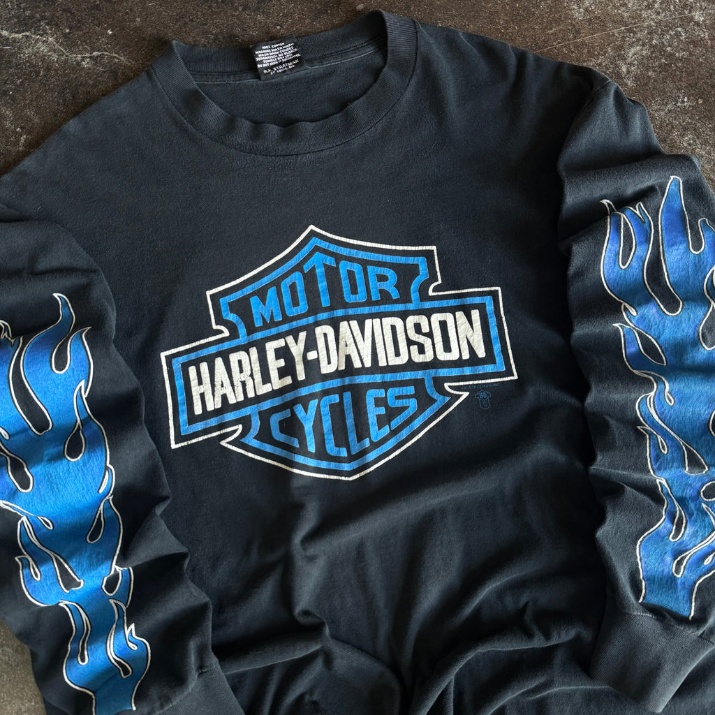 90’s Harley Blue Flame Emblem Longsleeve (XXL)