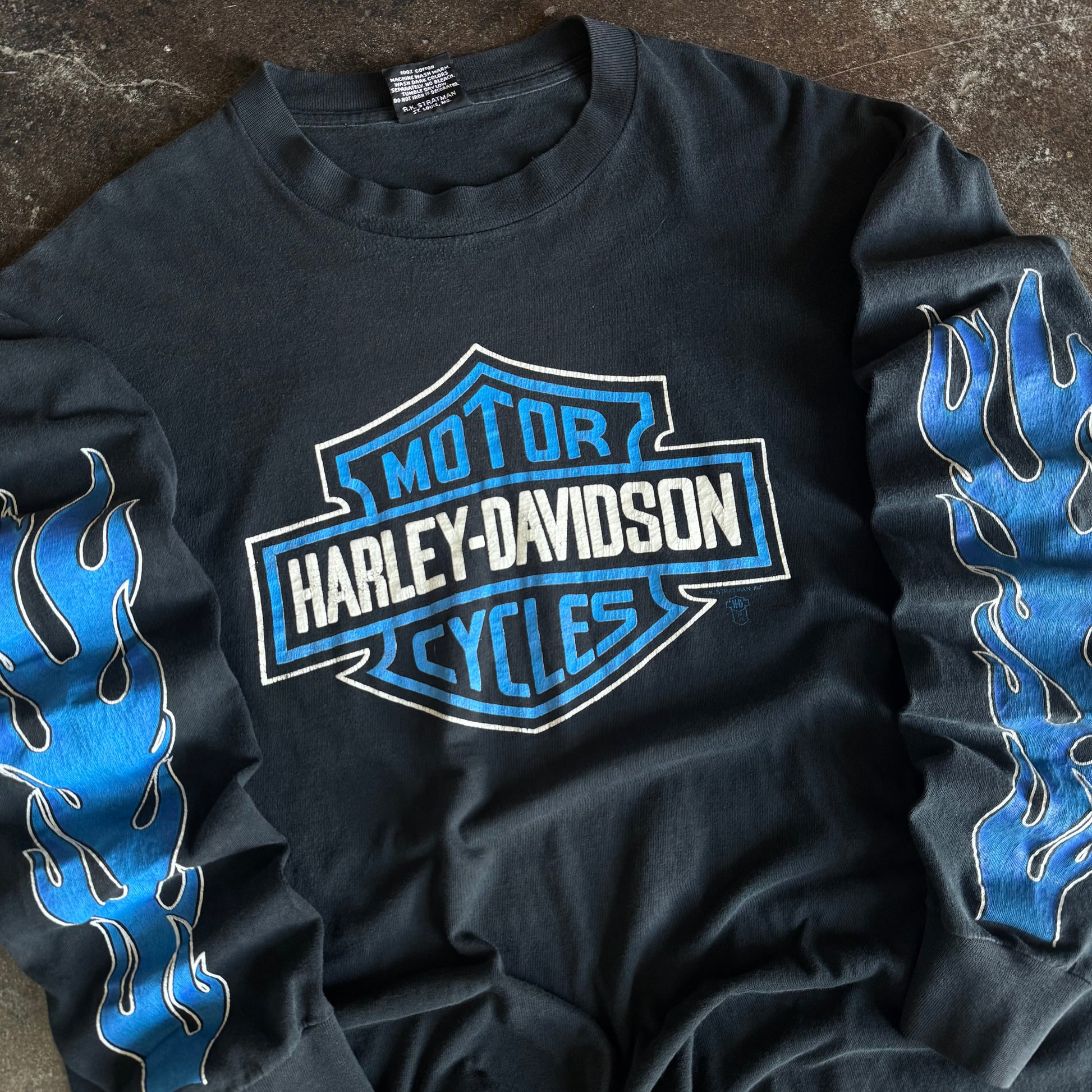 90’s Harley Blue Flame Emblem Longsleeve (XXL)