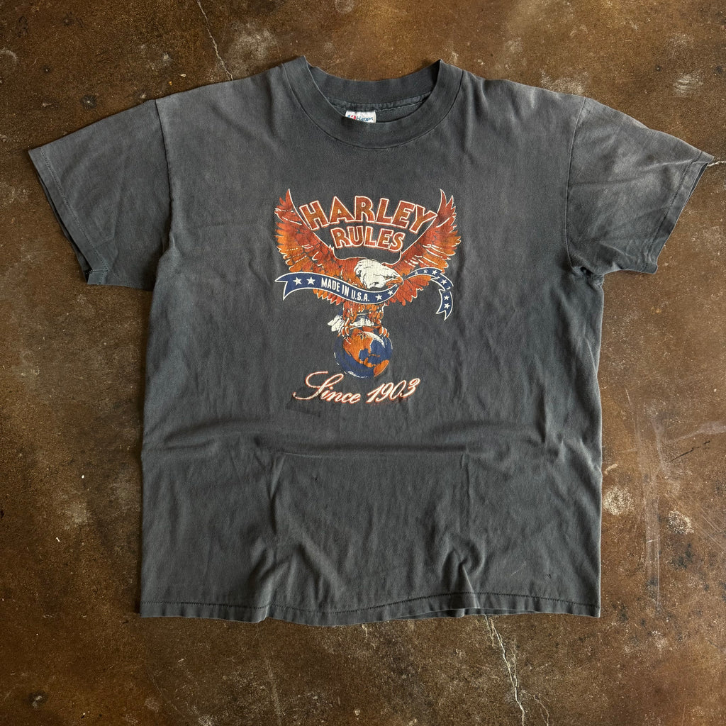 80’s Harley Rules Establish Eagle Sun Faded Tee (XL)