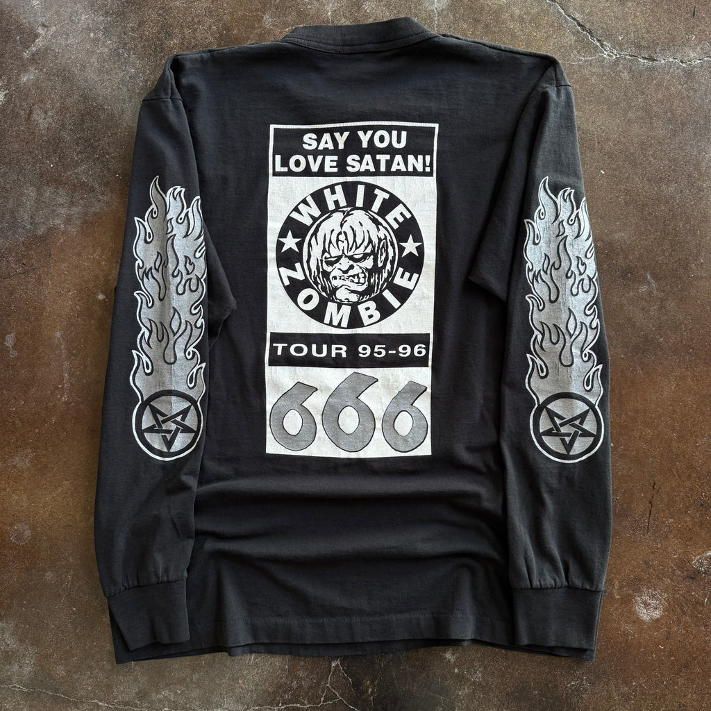 90’s White Zombie Love Satan Flame Longsleeve (XL)