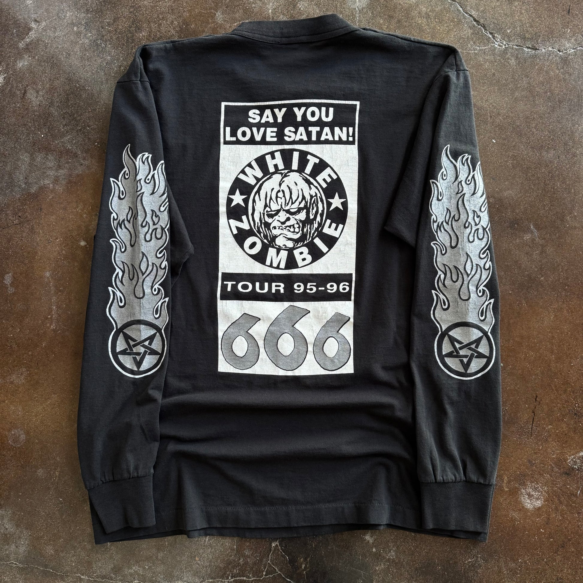 90’s White Zombie Love Satan Flame Longsleeve (XL)