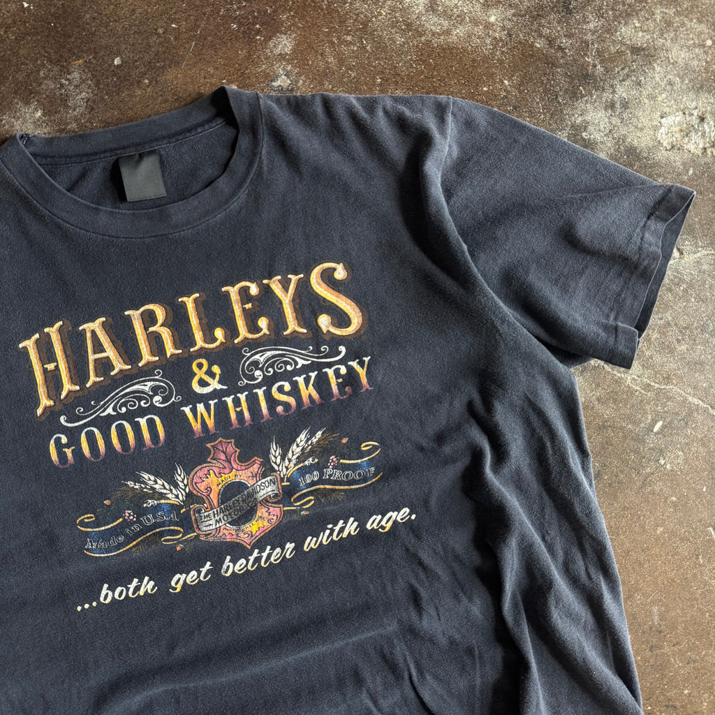 80’s Harley’s & Good Whiskey 3D Emblem Tee (XL)