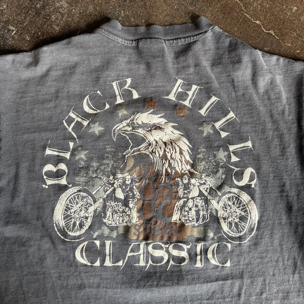 80’s Harley Panhead Sun Faded Black Hills Tee (XL)